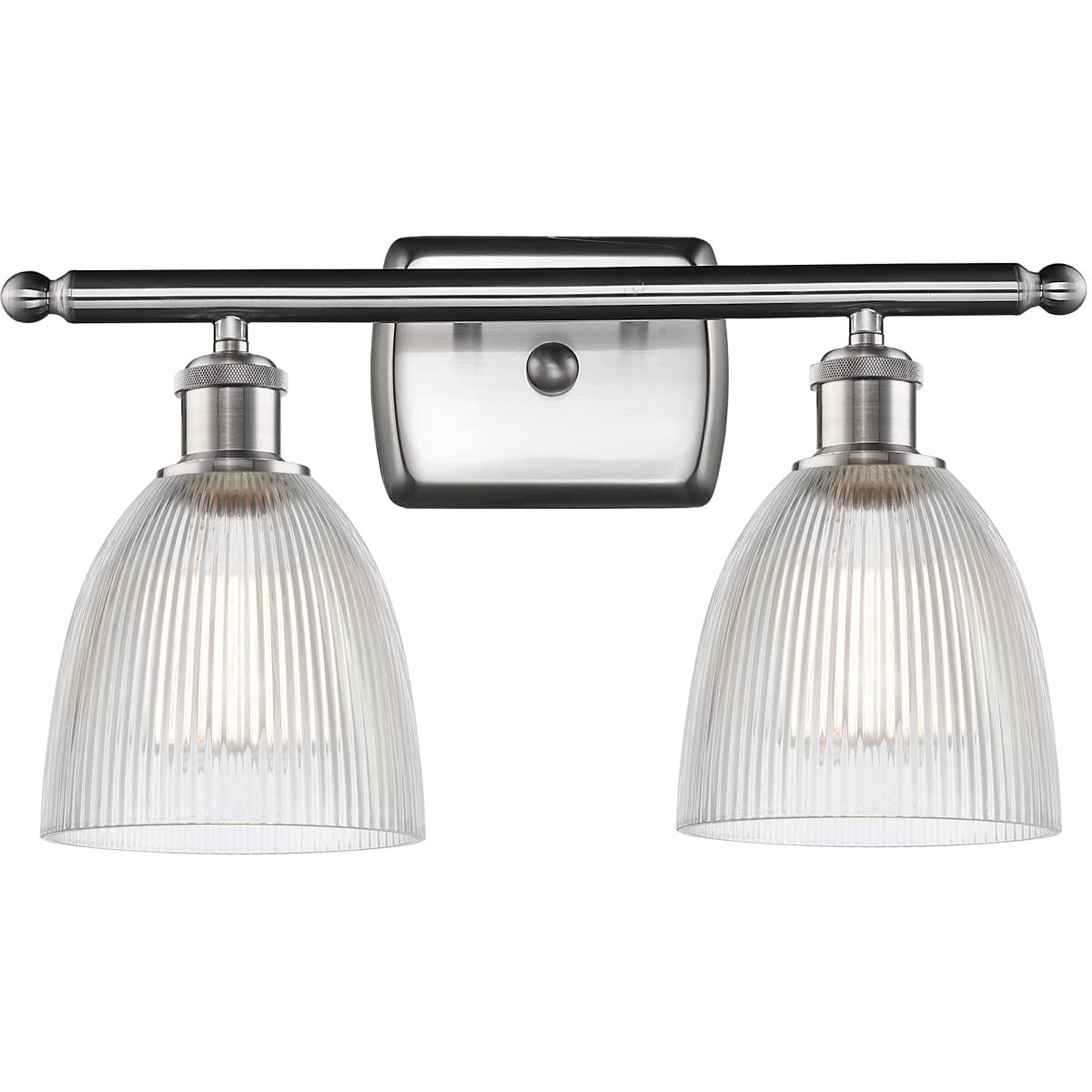 Innovations Lighting 516-2W-SN-G382-LED Castile 2-Light Bathroom Vanity Light - Ballston Collection - Modern LED Bathroom Lighting for Mirror & Sink Areas - Perfect for Home & Hotel Renovations