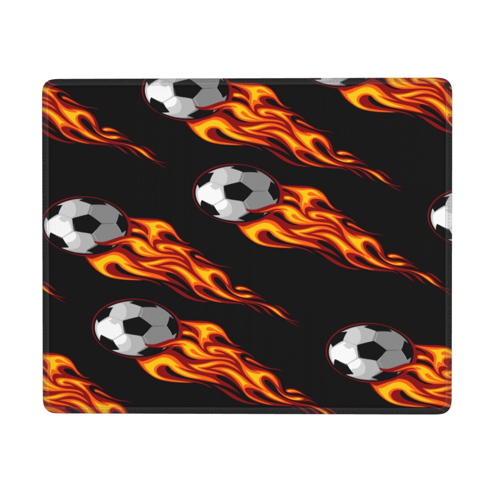 Flame Football Design Mouse Pad - Waterproof, Non-Slip Rubber Base Gaming Mousepad for PC, Laptop & Office Use (7x9 Inches) - Perfect for Gamers, Workstations & Home Office Setups