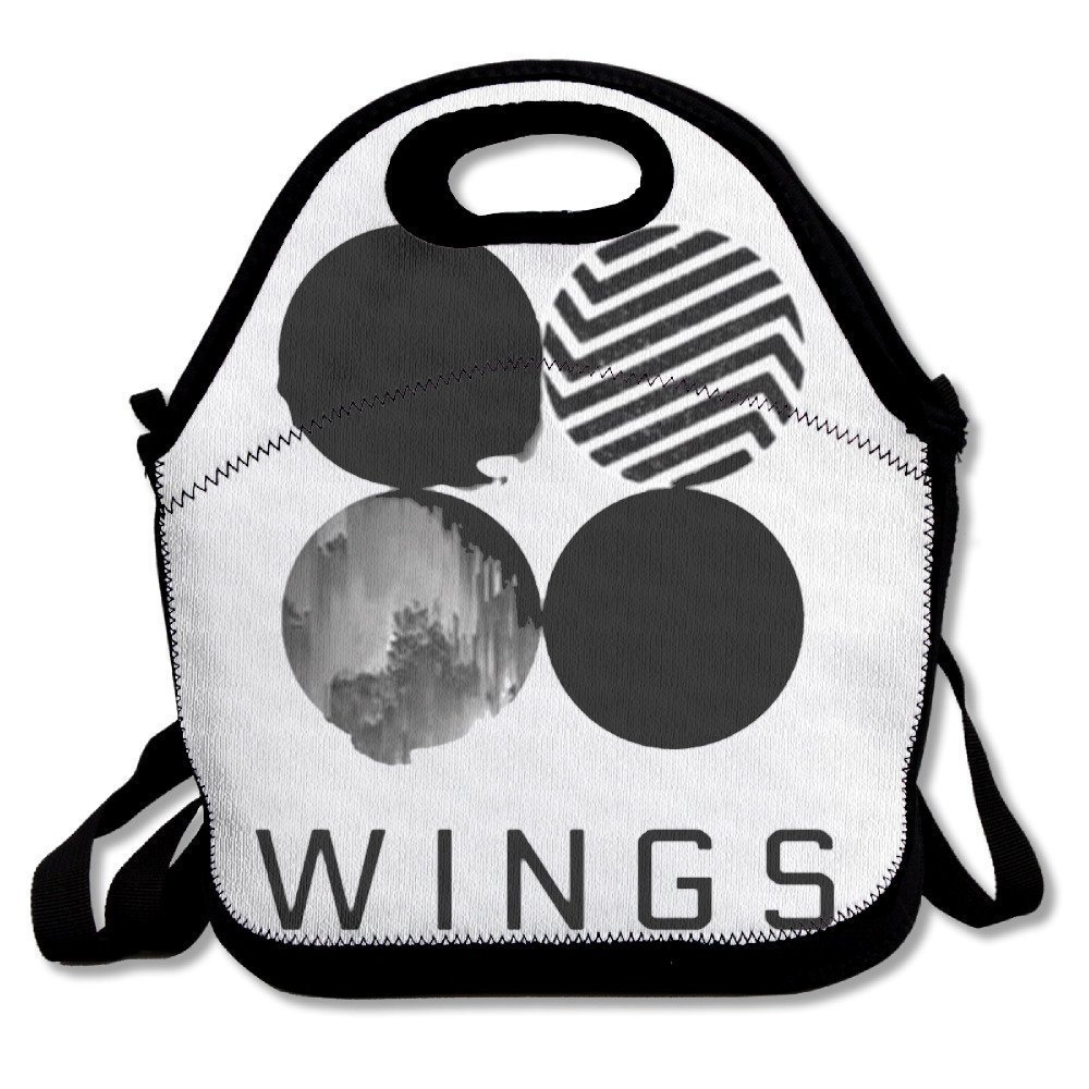 BTS WINGS Bangtan Boys Insulated Waterproof Lunch Bag for School, Work & Travel - Stylish Mom Tote for BTS Fans & K-Pop Lovers