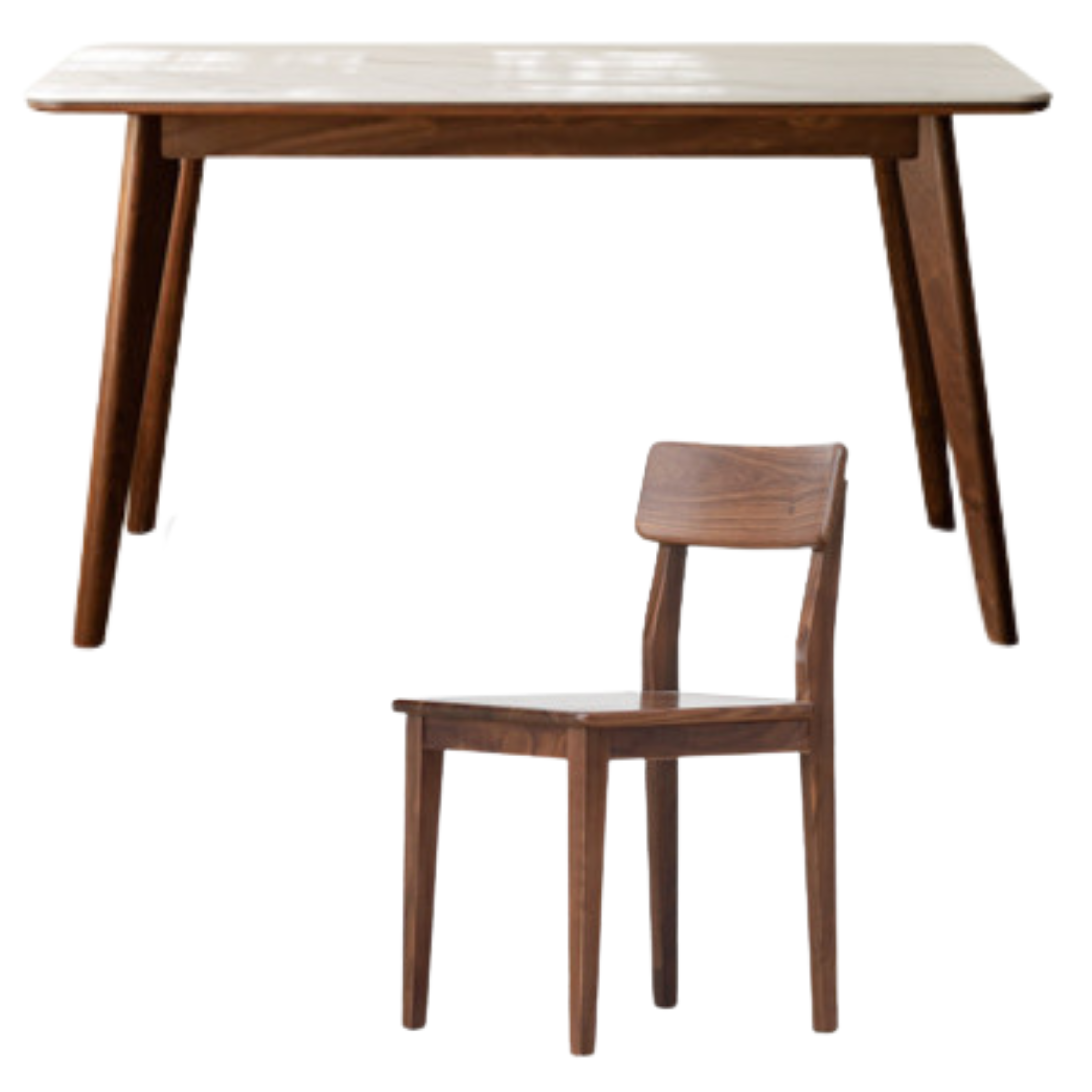 Premium Black Walnut & Ash Solid Wood Rectangular Dining Table - Handcrafted Rustic Farmhouse Style for Dining Room, Kitchen, or Open Concept Living Space