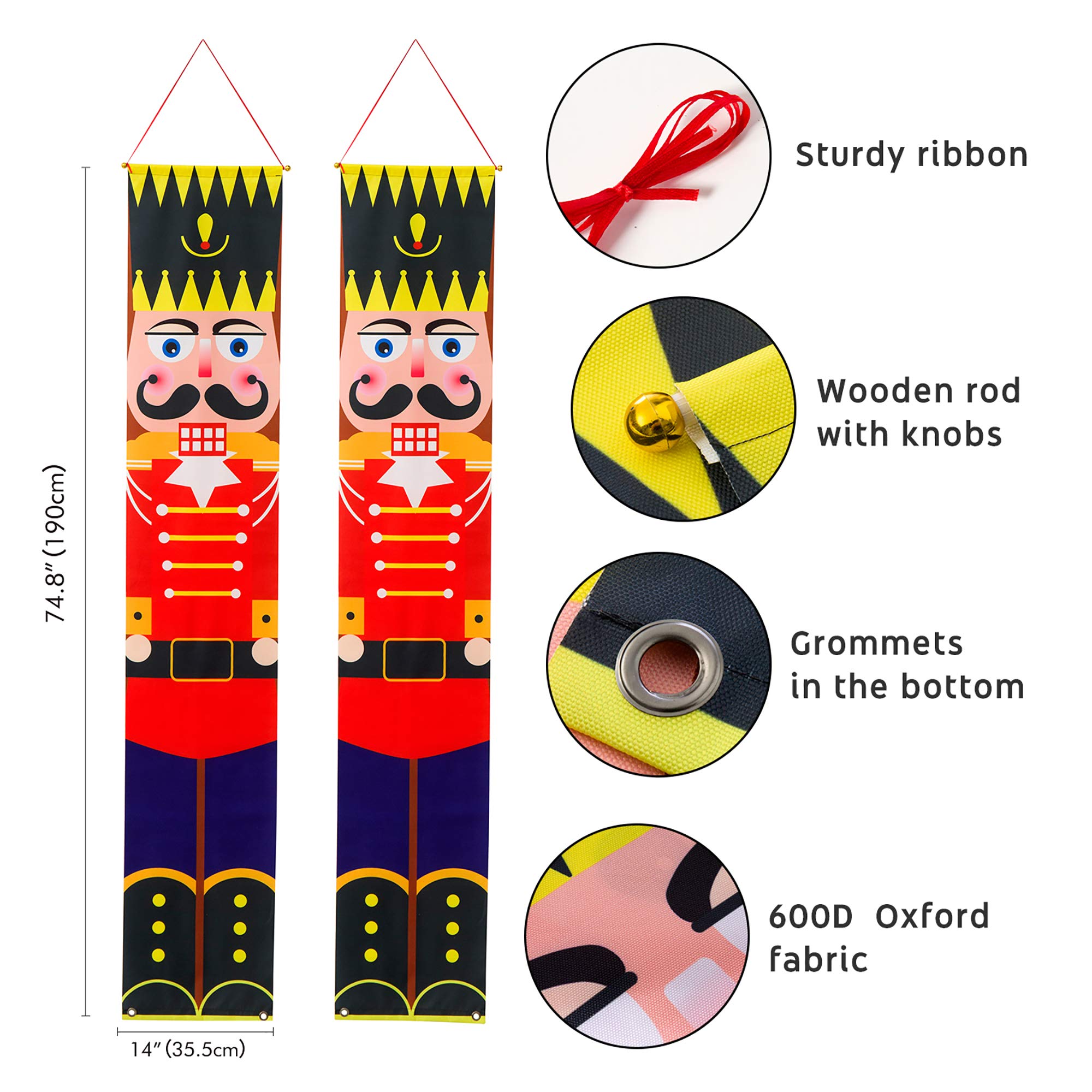 Nutcracker Soldier Christmas Decor - Outdoor Holiday Banners for Porch & Home