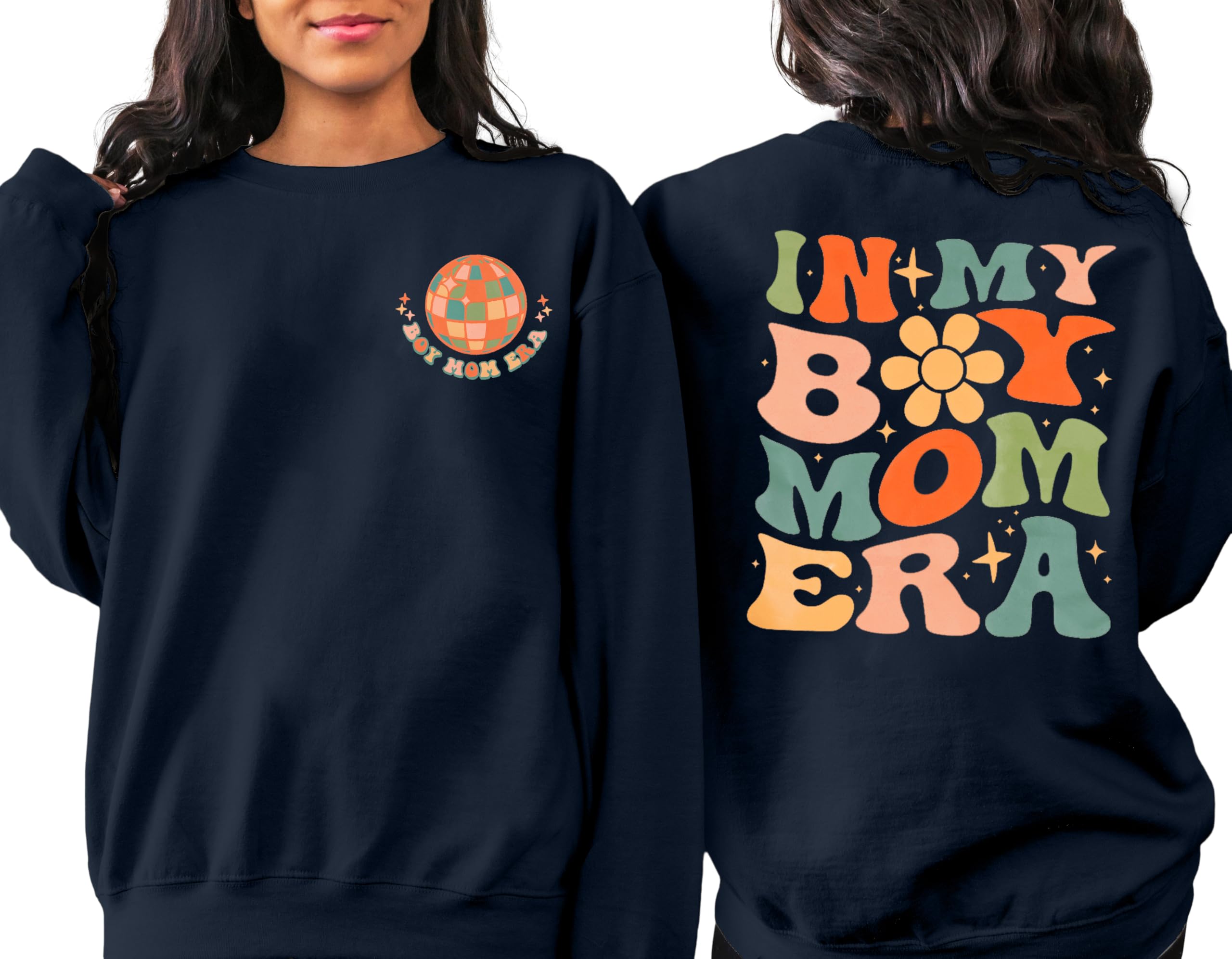 EGELEXY Women's Boy Mom Sweatshirt - Mama Life Pullover Top, Casual Long Sleeve Blouse Tee for Comfort & Style | Perfect for Mother's Day, Family Photos & Everyday Wear