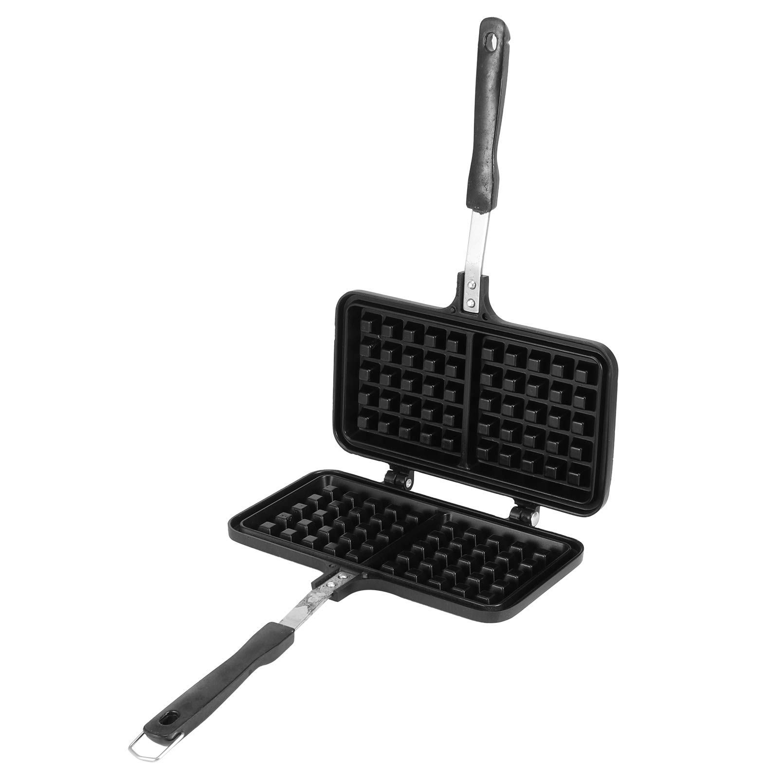 Non-Stick Portable Long Handle Egg Cake Maker & Waffle Pan - Perfect for Home Kitchen, Breakfast, Camping, and Outdoor Cooking