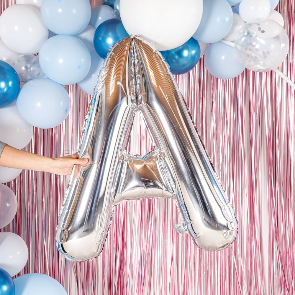 Balloonify Silver Mylar Letter A Balloon - 40 Inch Large Foil Alphabet Balloon for Birthday Party Decorations, Baby Showers & Graduation Celebrations - 1 Count Box