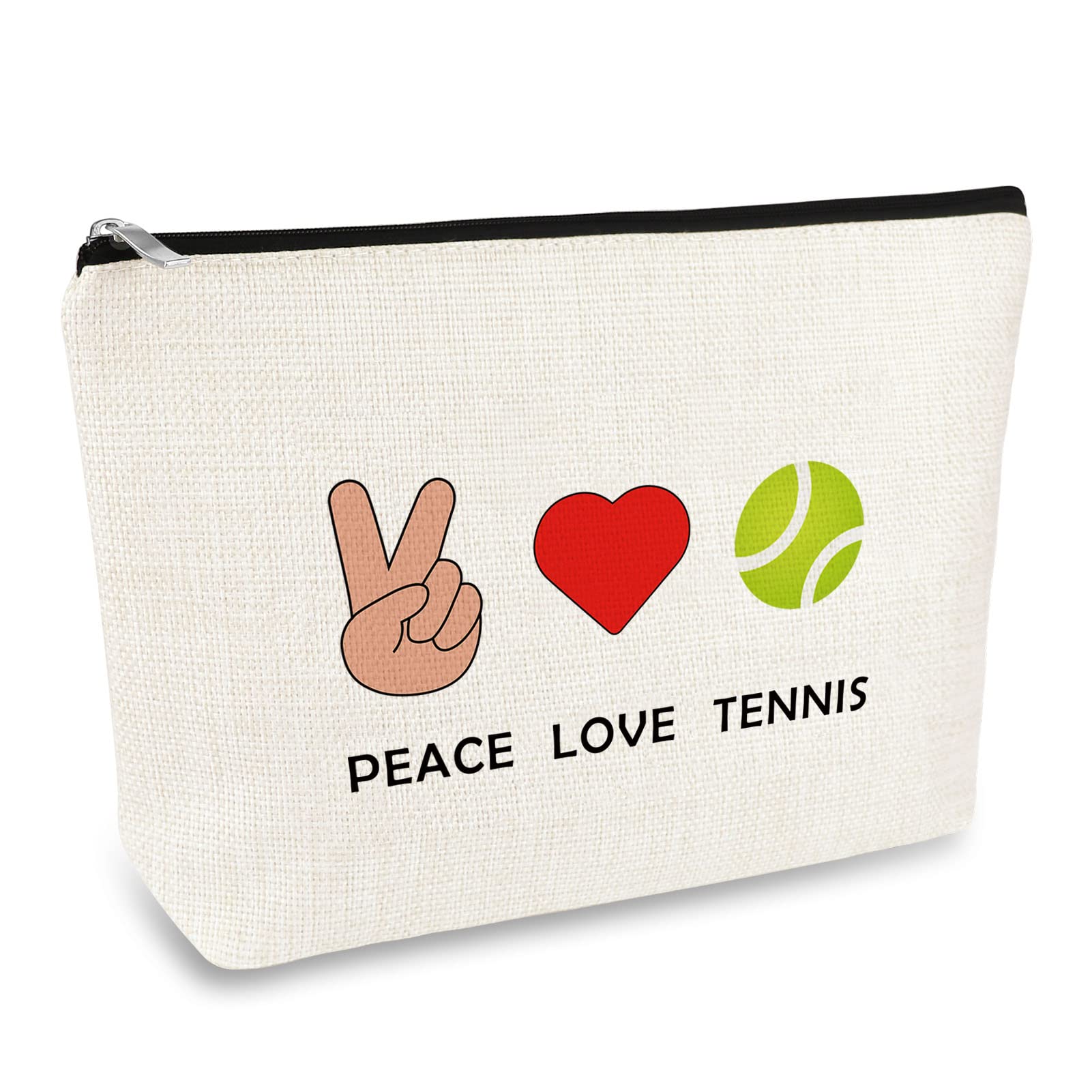 **Tennis Makeup Bag for Women - Tennis Themed Cosmetic Pouch with Tennis Balls Design - Perfect Gift for Tennis Players, Team, Girls - Travel, Birthday, Graduation Gift Idea - Great for Sports Enthusiasts & Travel Essentials**