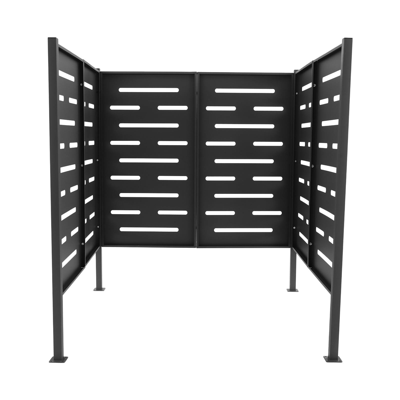 3-Panel Outdoor Air Conditioner Cover Privacy Screen - Heavy Duty Iron Fence Panels for Hiding AC Units & Trash Cans (42.13
