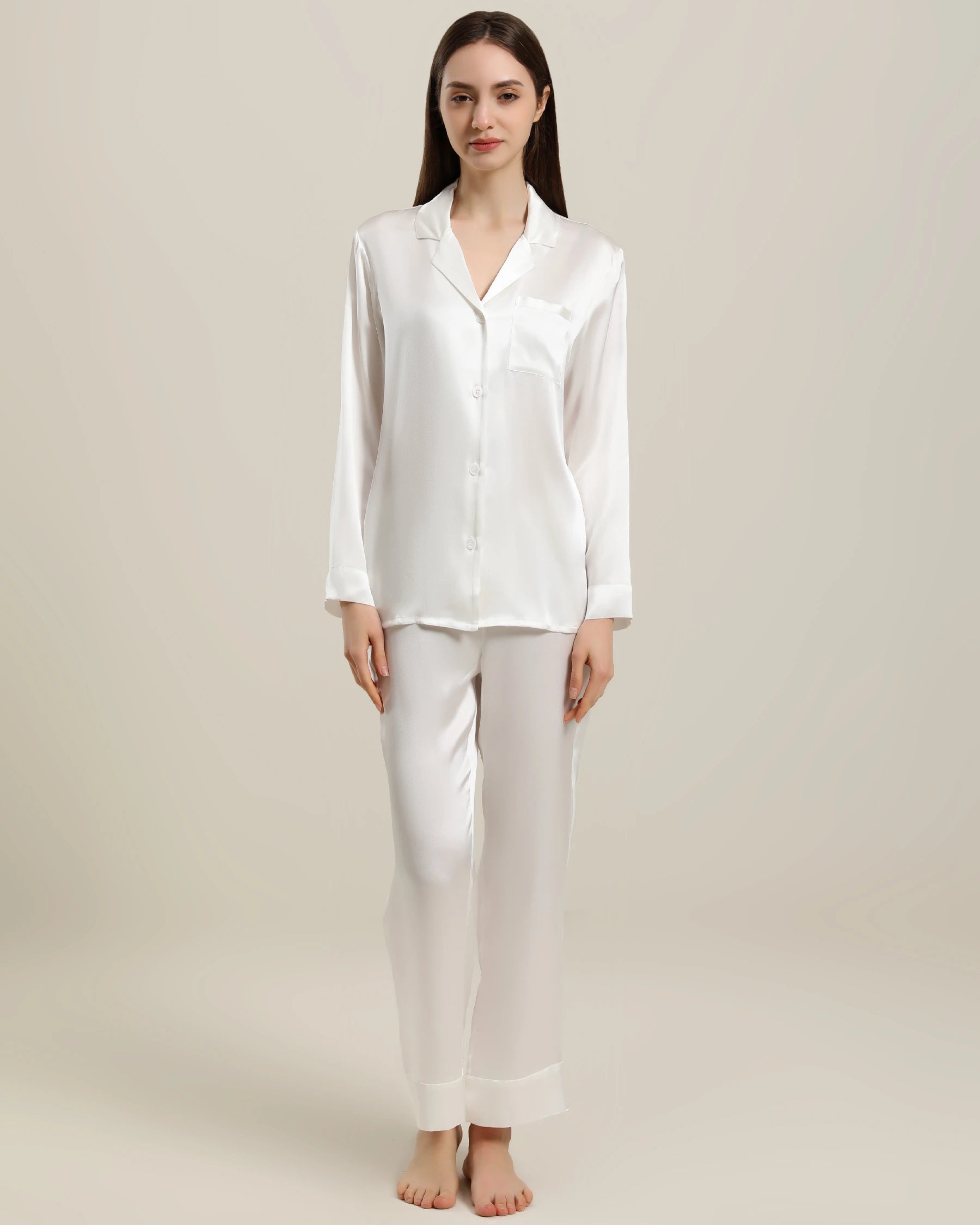 Luxury Women's Silk Pajama Set - Soft 100% Mulberry Silk Two-Piece Sleepwear for Women, Perfect for Relaxing at Home, Spa Days & Romantic Getaways