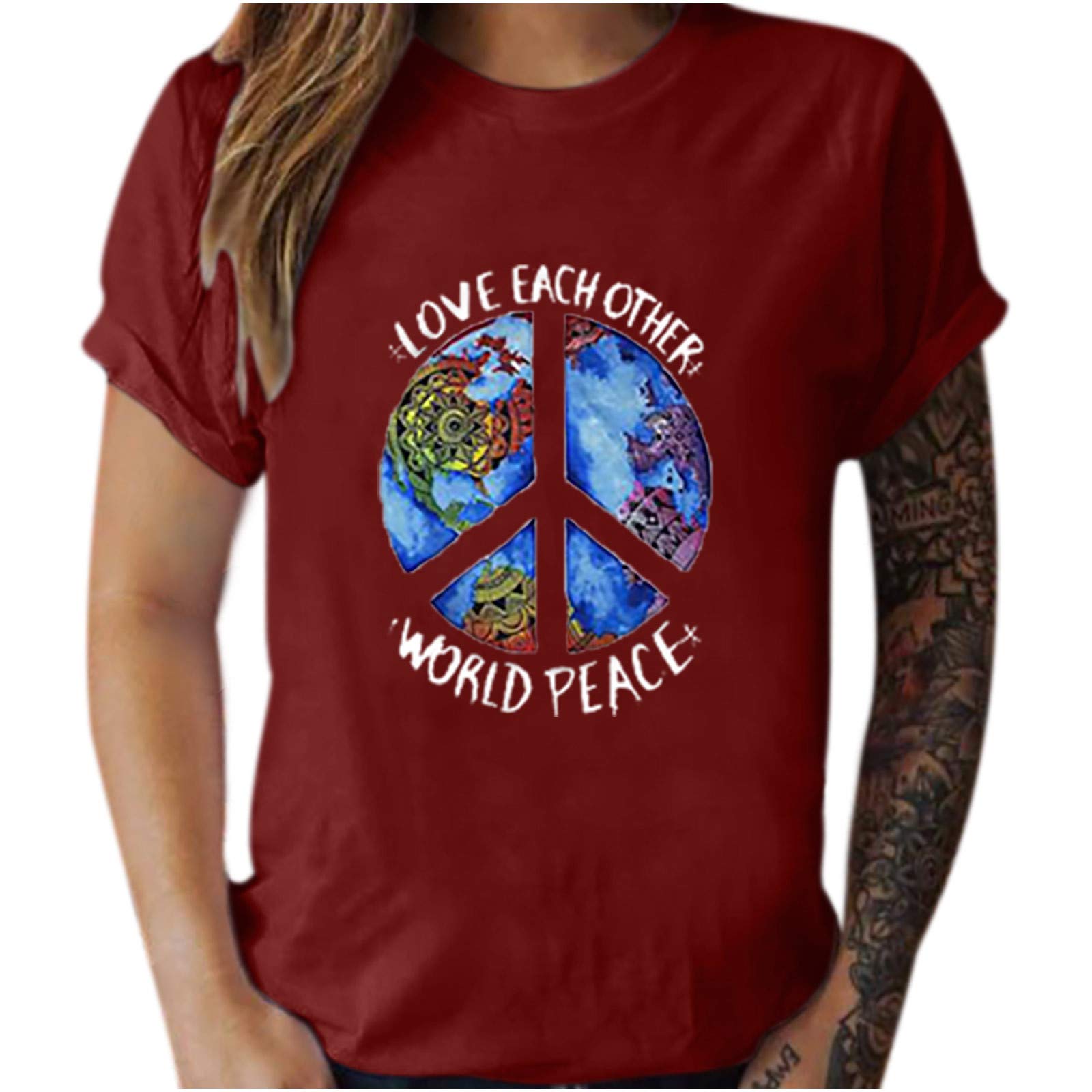 Women's Graphic Tees - Short Sleeve Casual Tops with Retro Print, Round Neck Unisex Shirts for Work & Everyday Wear | Perfect for Office, Weekend Outings and Street Style Fashion