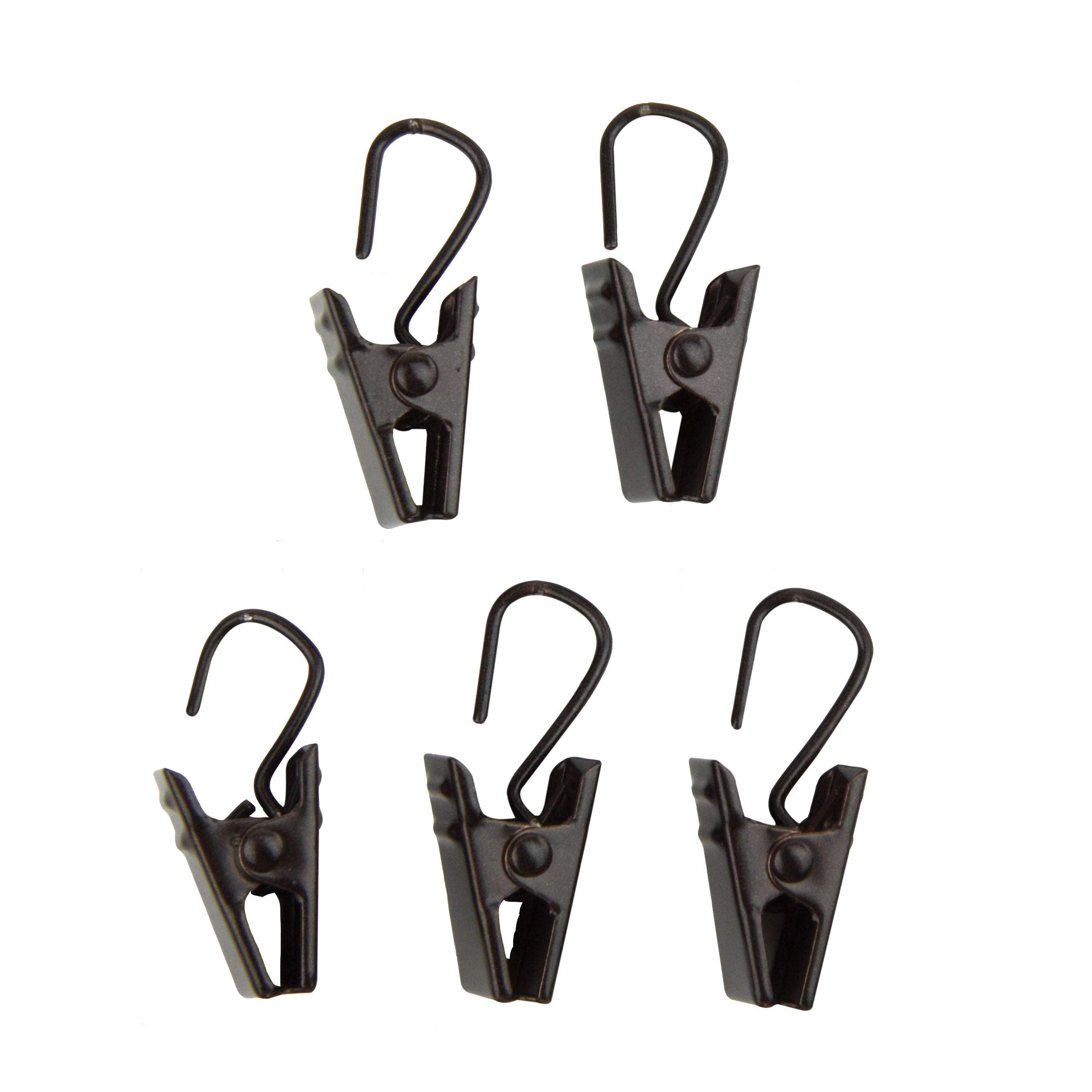 24-Pack Antique Brass Clips with Hooks - Heavy Duty Metal Fasteners for DIY Crafts, Home Organization & Office Supplies (6 Sizes)
