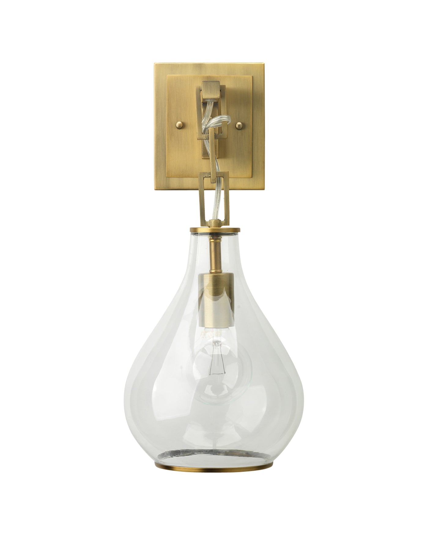 Tear Drop Hanging Wall Sconce in Brass - Vintage Brass Wall Light Fixture for Bedroom, Living Room & Hallway Lighting