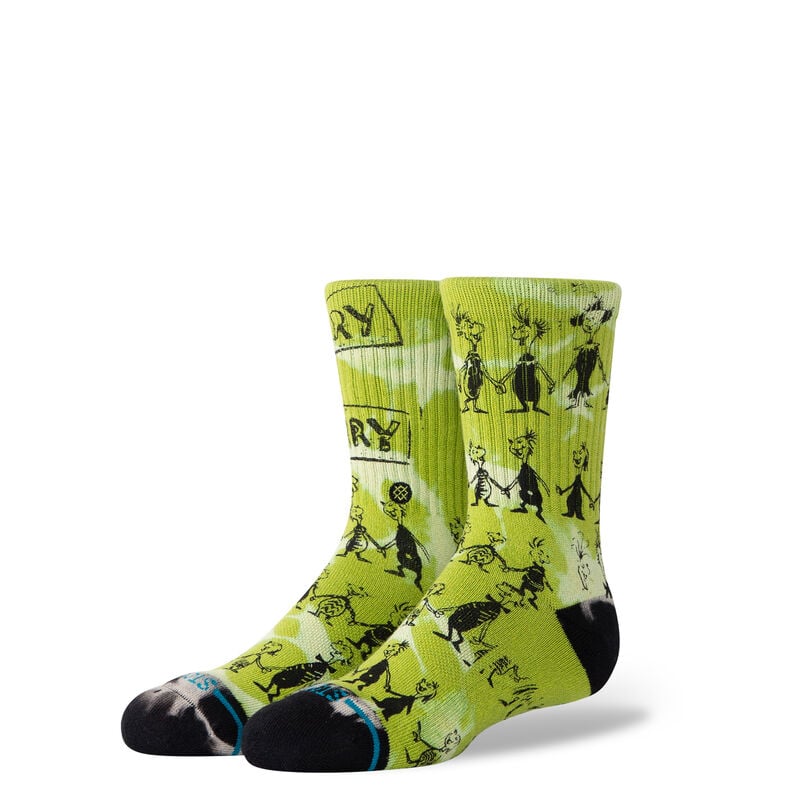 Stance Down In Whoville Kids Crew Socks - Whimsical Holiday Socks for Boys & Girls - Perfect for Christmas, Gifts & Winter Outfits