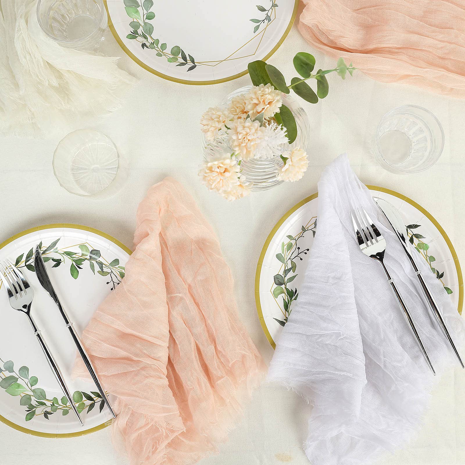 Premium 100% Cotton Cheesecloth Gauze Napkins - Wrinkled Oversized 24
