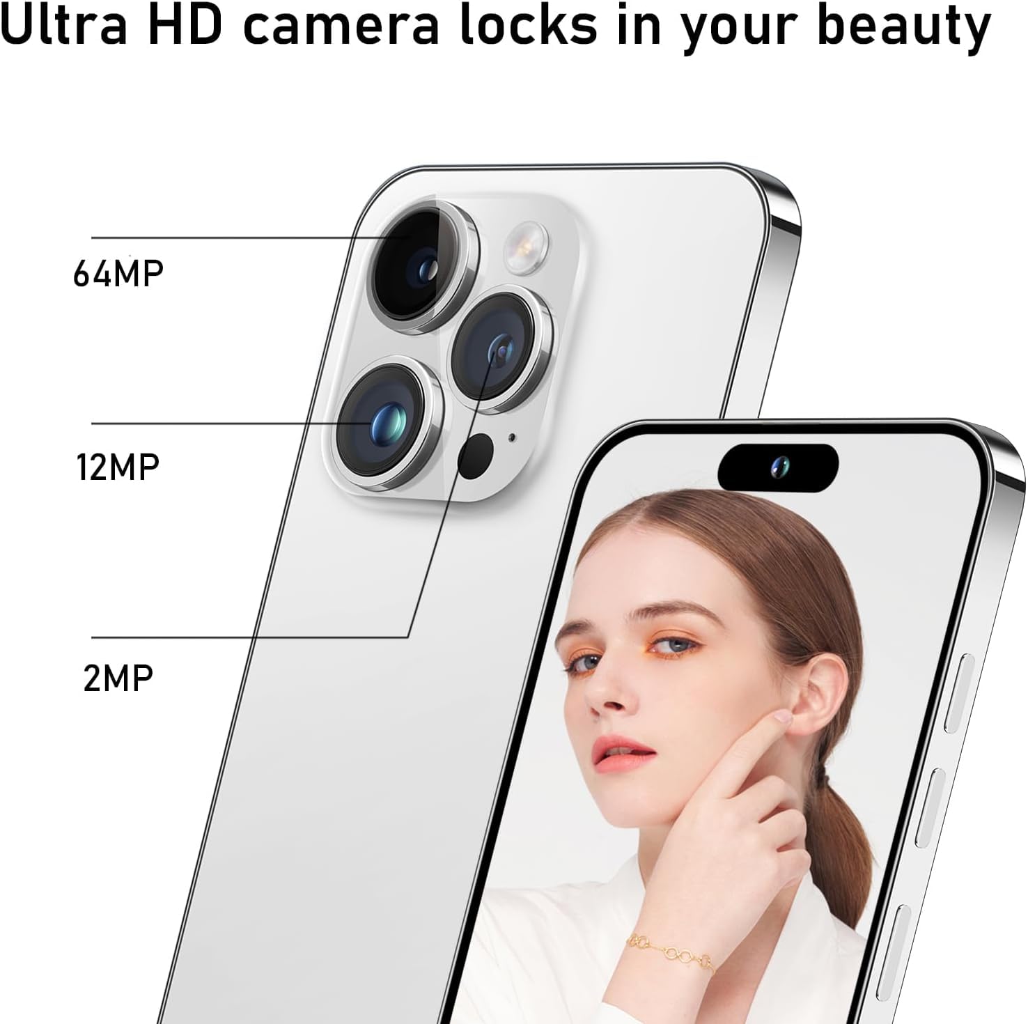 A14 Pro Max Unlocked Smartphone 8GB RAM 256GB ROM, Android 14.0, 6800mAh Battery, 6.82