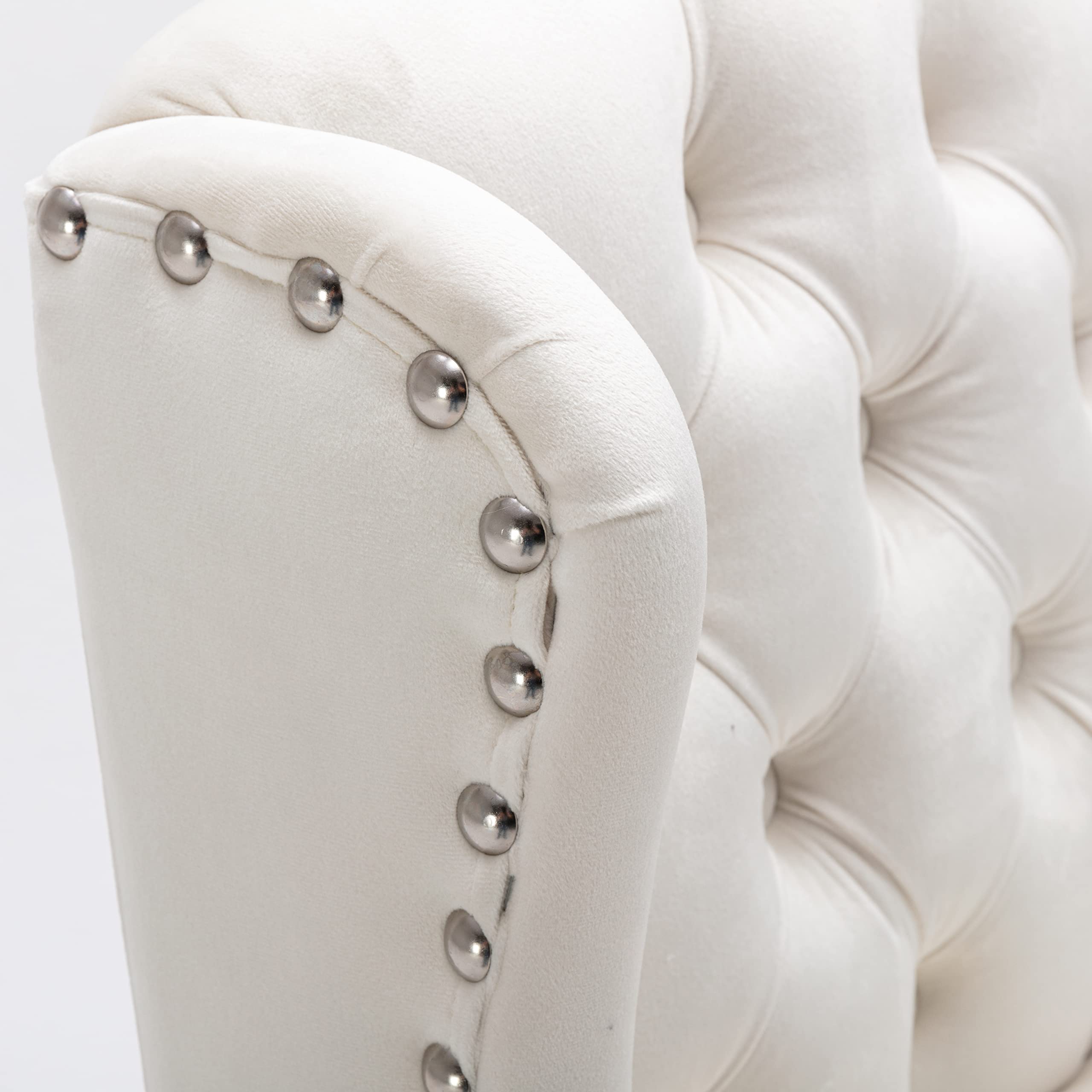DUOMAY Modern Velvet Tufted Bar Stools Set of 2, 30