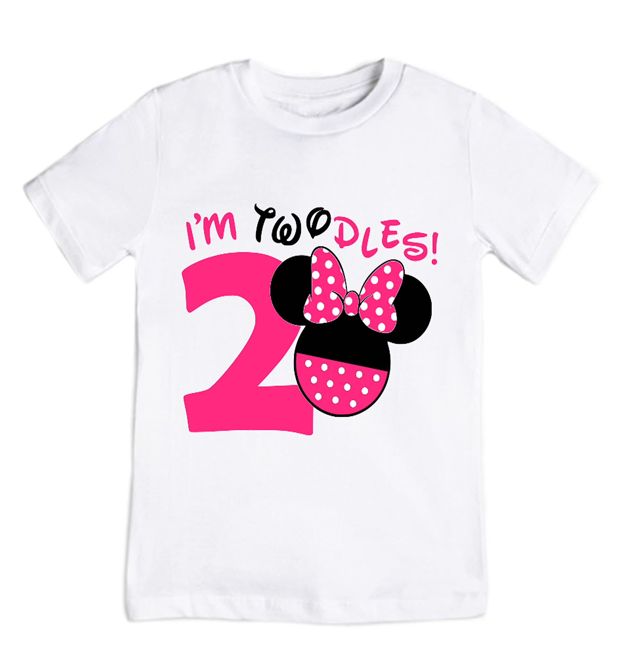 Minnie Mouse Birthday Shirt for Girls - 2nd & 3rd Birthday Outfit with Oh Twodles Design - Toddler Girl's Party Clothes (3T) - Perfect for Birthday Celebrations, Photoshoots & Special Occasions