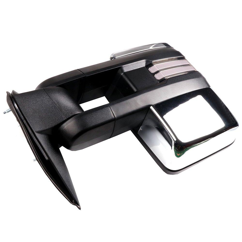 SCITOO Chrome Power Heated Towing Mirrors with LED Turn Signal & Running Light - Compatible with 1999-2002 Chevy Silverado & GMC Sierra Pickup Trucks (Pair LH RH) - Perfect for Enhanced Visibility & Safety While Towing Trailers or Heavy Loads