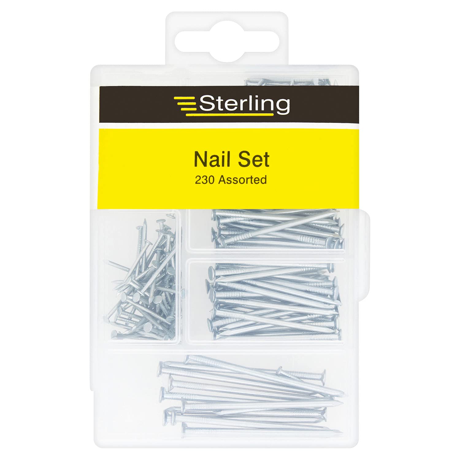 Sterling PNS230 Assorted Nails - 230-Piece Mixed Nail Assortment for Woodworking, Carpentry & DIY Projects - Perfect for Furniture Repair, Cabinetry & Home Improvement