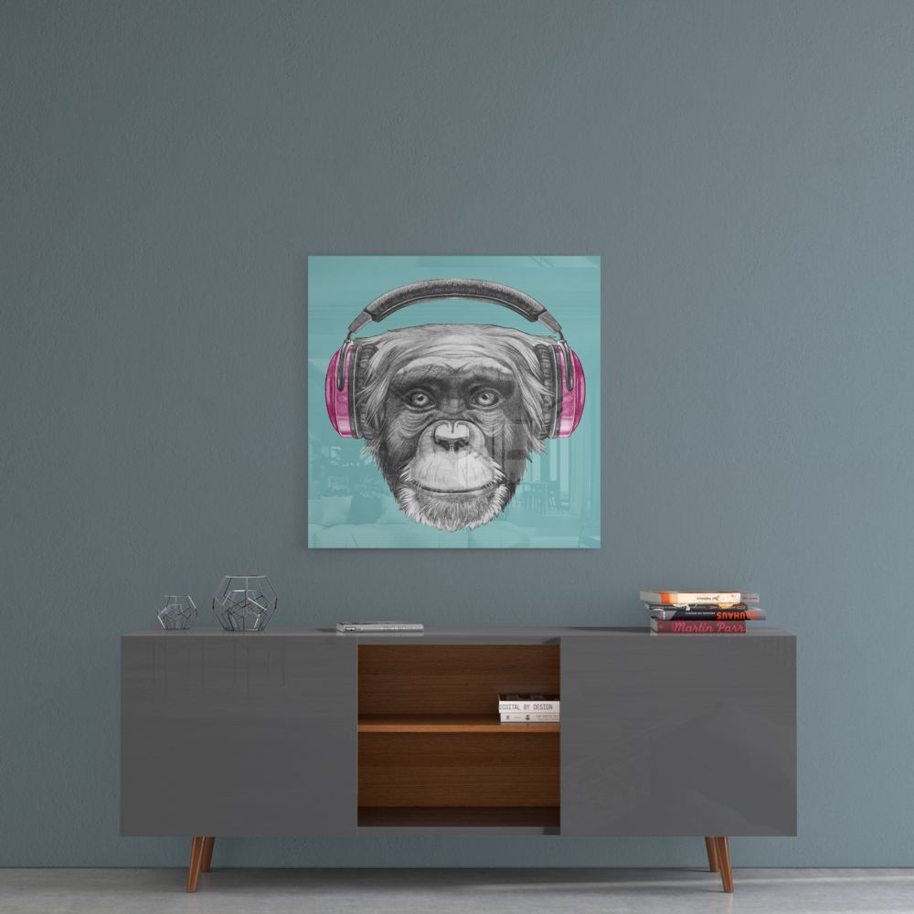 Funny Monkey with Headphones - Cute Plush Animal Toy for Kids & Adults - Perfect for Gifts, Room Decor, and Stress Relief