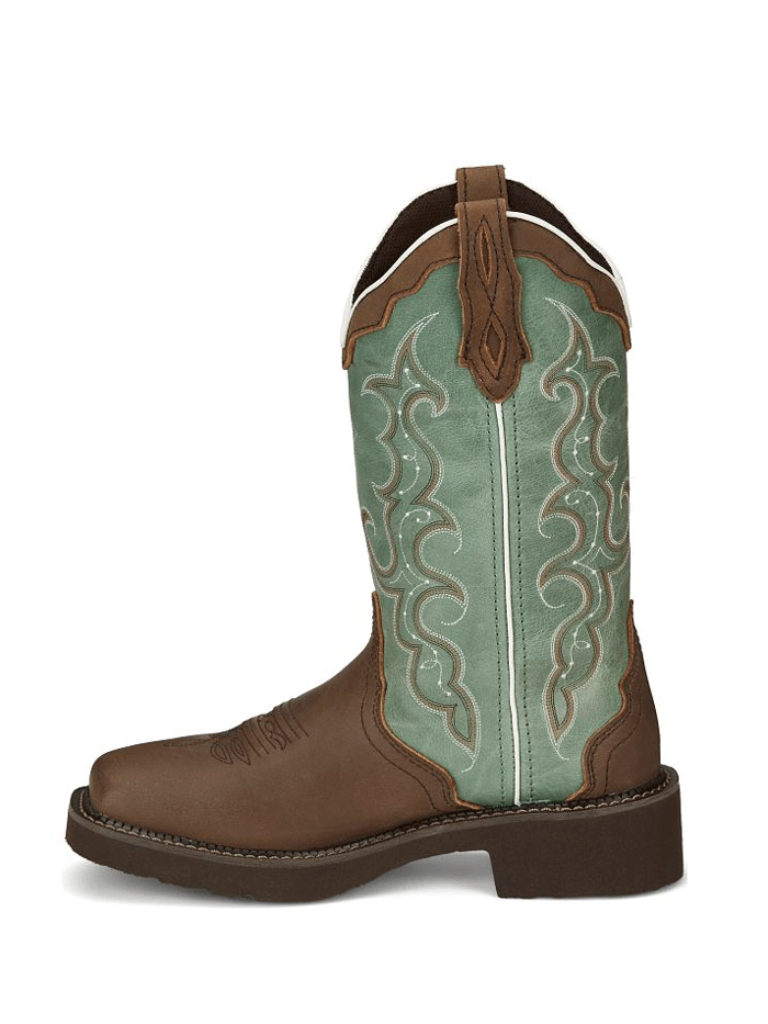 Justin GY2904 Women's RAYA Distressed Brown Water Buffalo Western Boots - Perfect for Country Dancing, Rodeos & Western Fashion