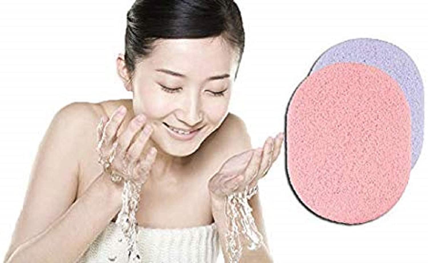 ORBIT HOUSE Soft Facial Cleansing Sponge with Headband - Gentle Makeup Remover Puff, Exfoliating Face Scrubber for Sensitive Skin (4-Pack, Multicolor) - Perfect for Daily Skincare & Travel Beauty Routine