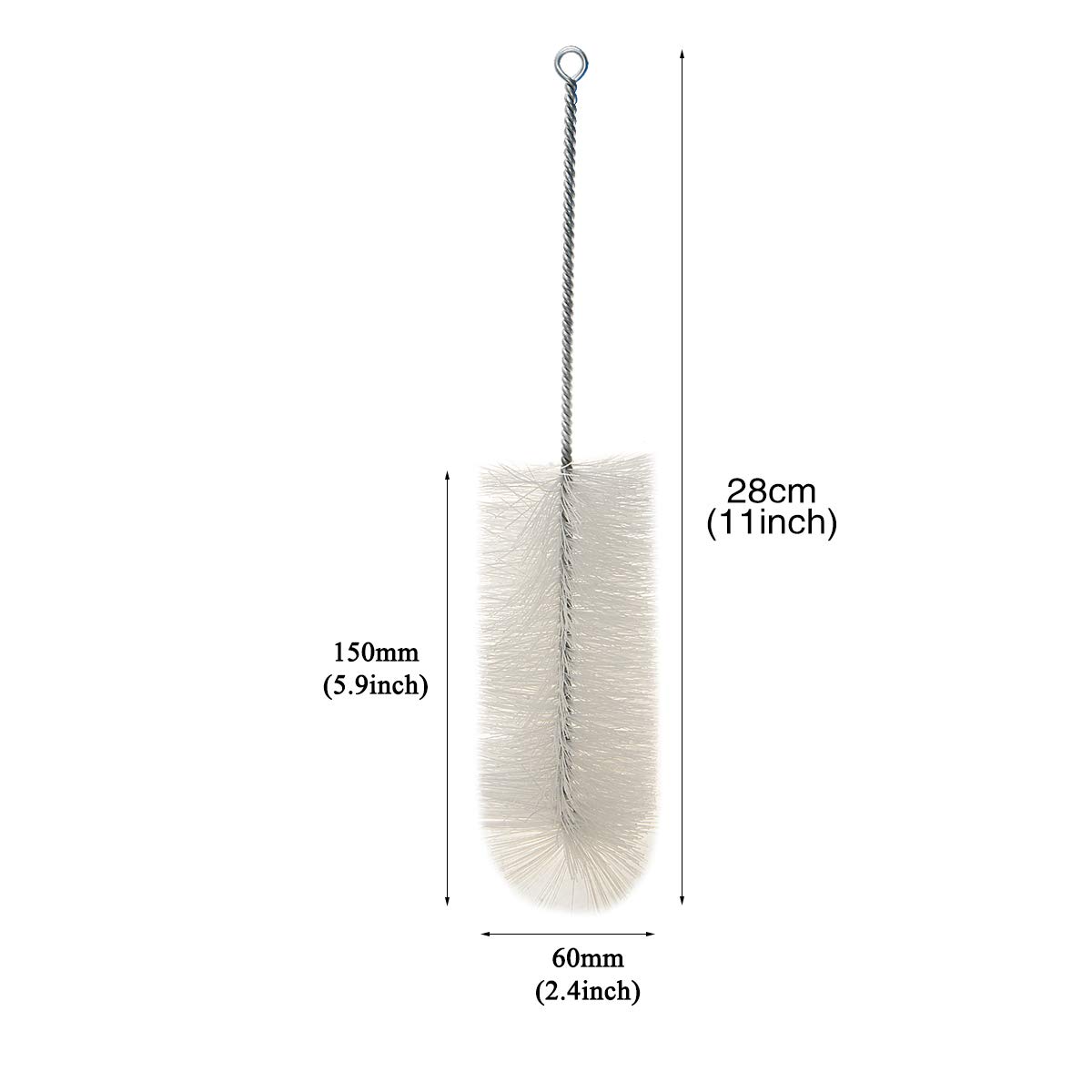 60mm Nylon Tube Bottle Brush - 3Pcs for Lab & Chemistry Cleaning