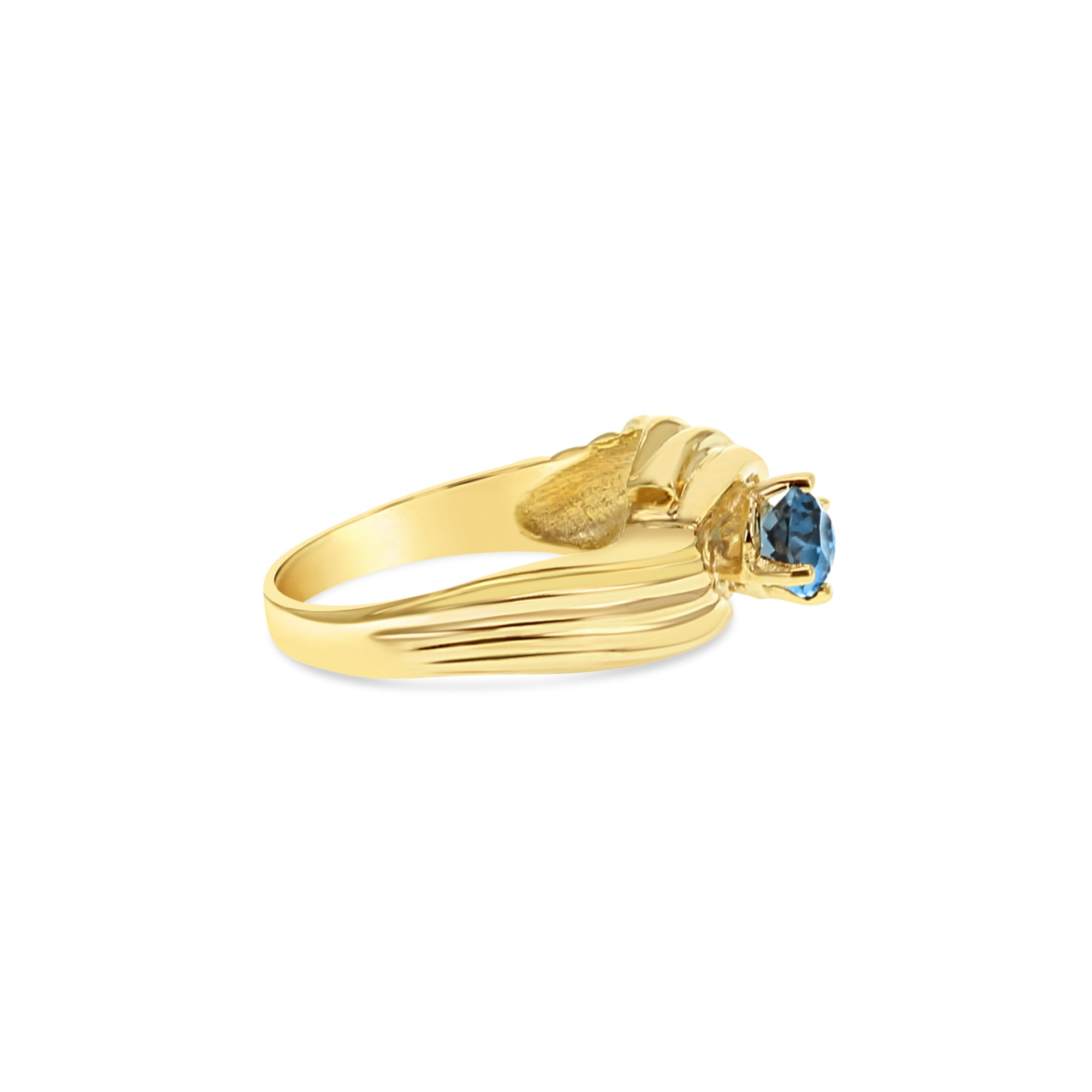 14K Yellow Gold Oval London Blue Topaz Ring - Elegant Birthstone Jewelry for Women, Perfect for Engagement, Anniversary & Special Occasions