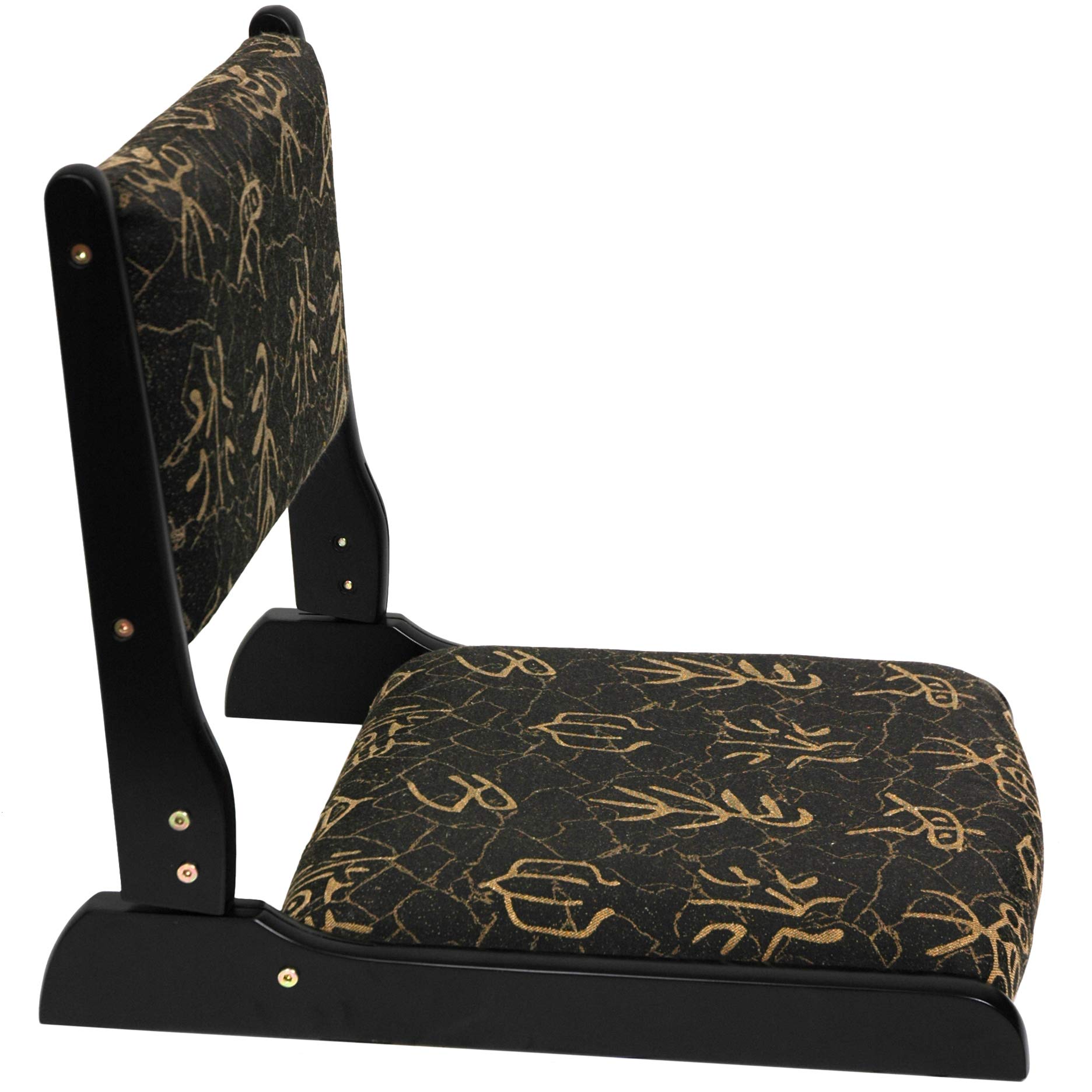Japanese Red Lantern Tatami Floor Chair - Black | Traditional Floor Seating for Meditation, Tea Ceremony & Home Decor