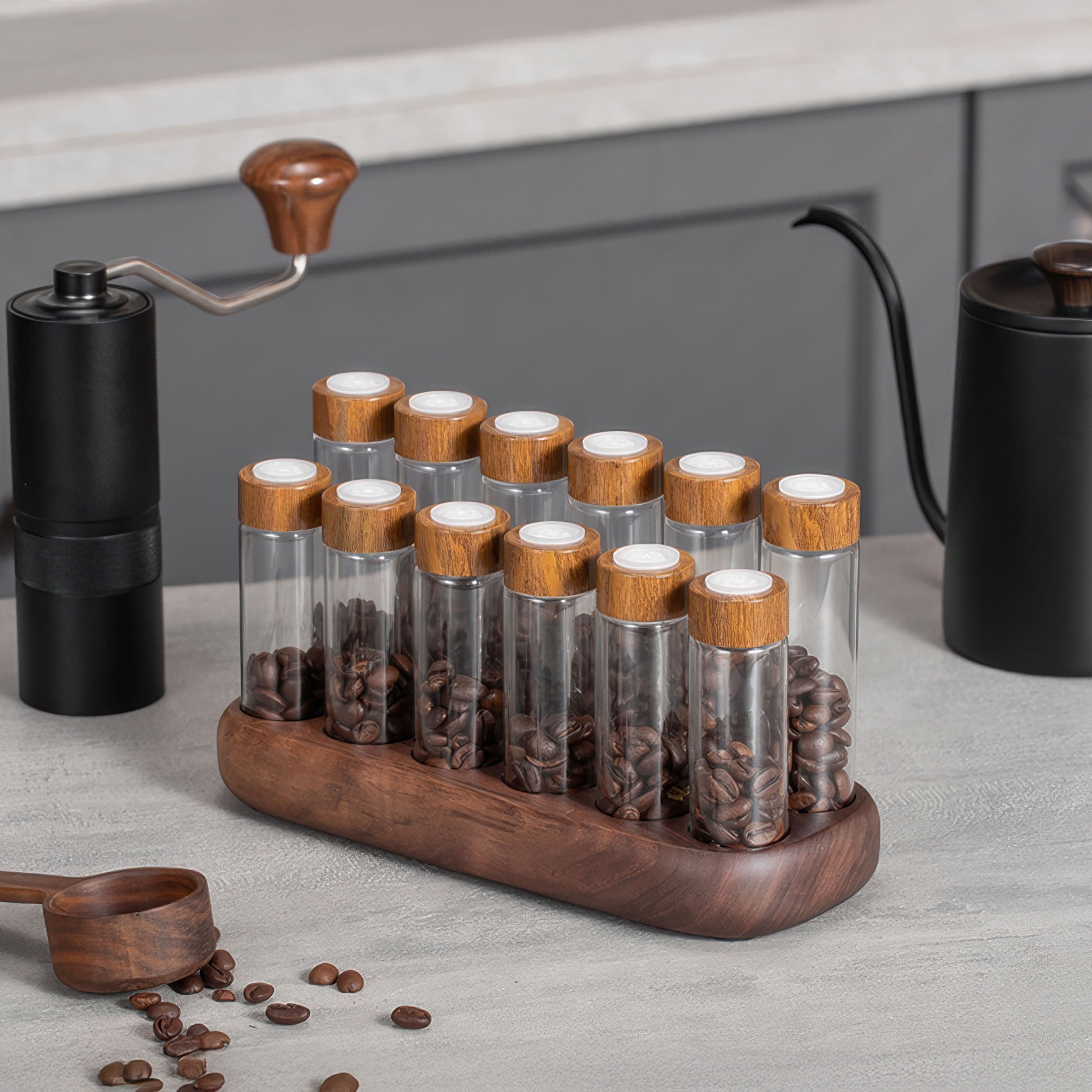 Premium Barista Coffee Bean Storage Tubes - Airtight Canister Set for Fresh Coffee Beans Storage | Perfect for Home Baristas, Coffee Shops & Specialty Brewing