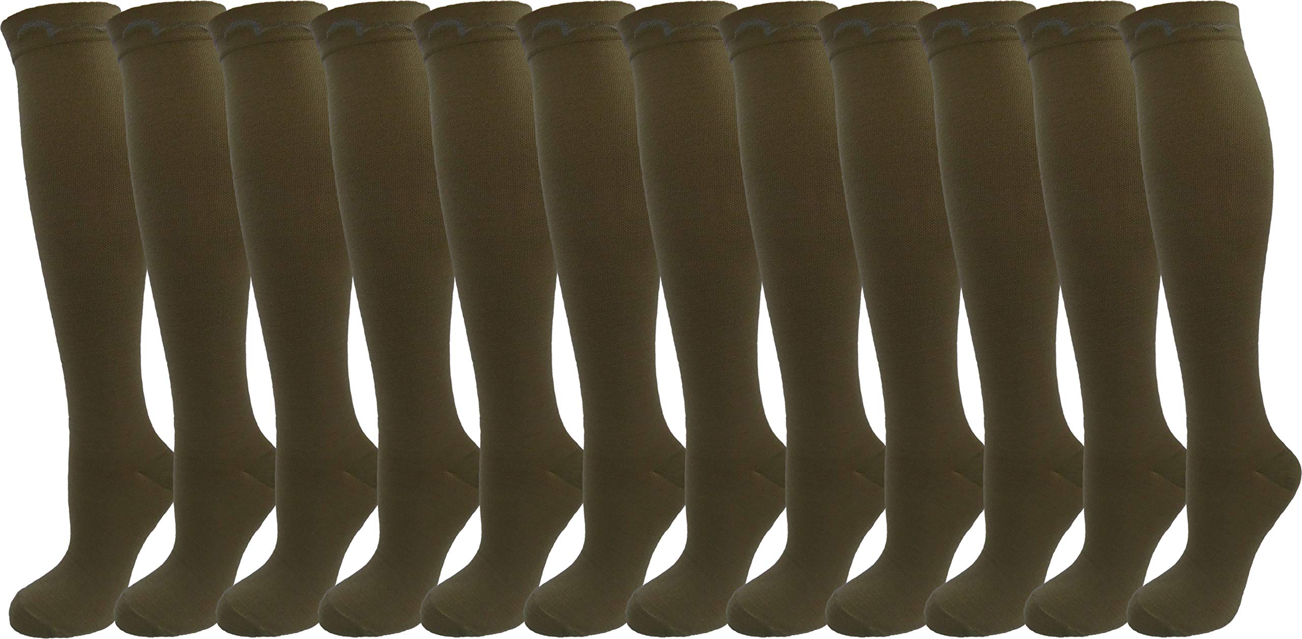 12 Pairs Graduated Compression Socks for Men & Women - Improve Circulation, Reduce Swelling & Fatigue - Perfect for Running, Travel & Recovery