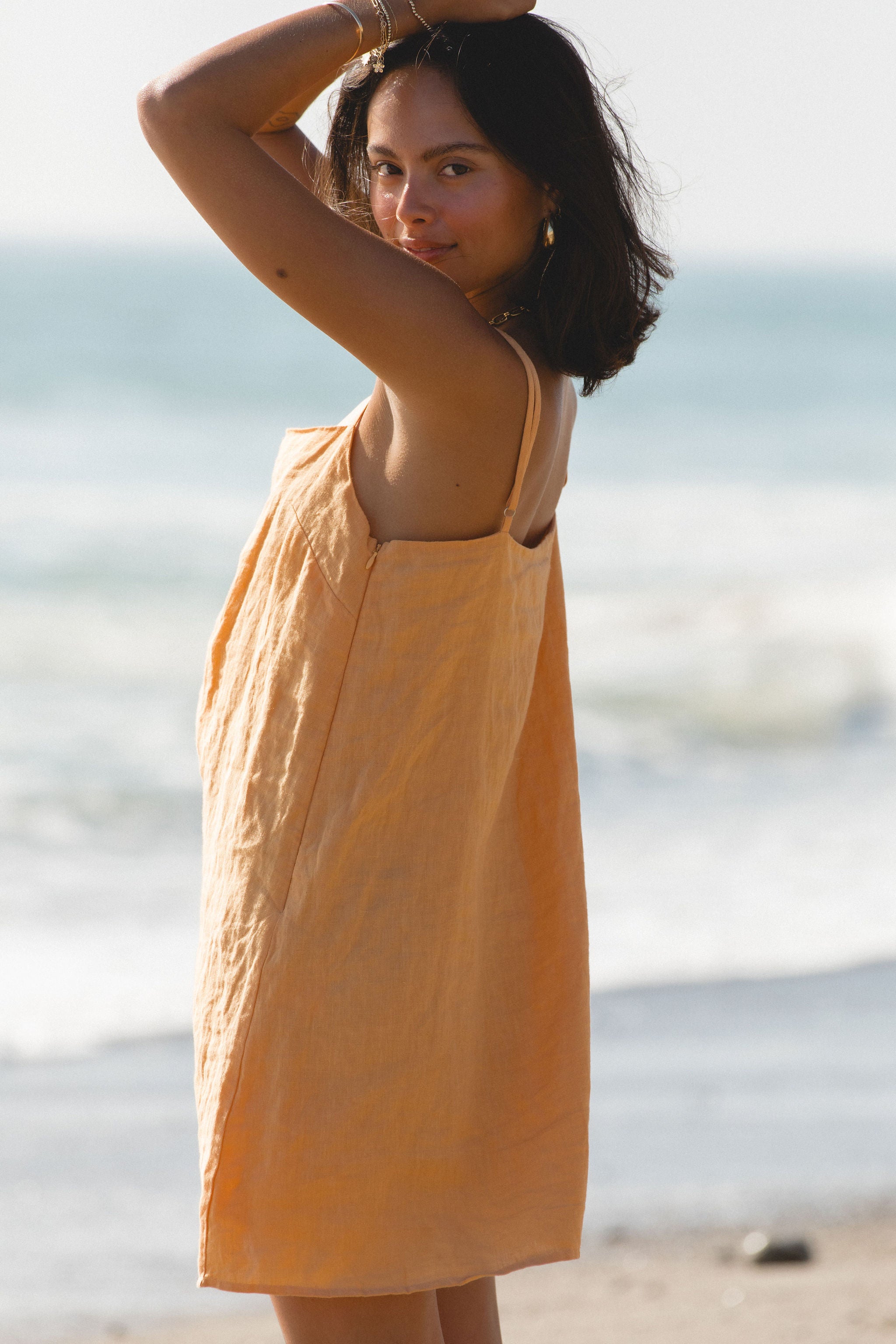 Sicily Linen Mini Dress for Women - Breathable Summer Sundress with Pockets | Perfect for Beach Vacation, Date Night & Casual Outings