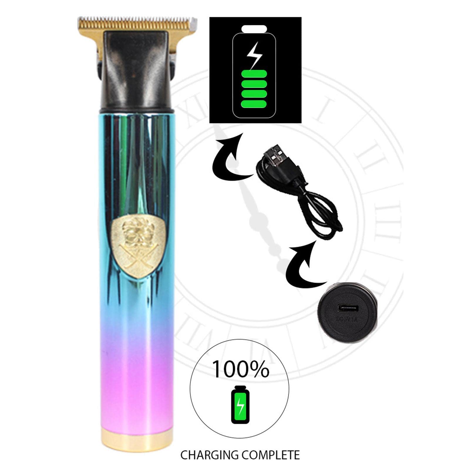 Professional Cordless Hair Trimmer for Men - 8-Piece Grooming Kit with T9 Hair Clipper & T-Blade Design | Rechargeable Beard Trimmer for Mustache, Nose Hair & Body Grooming | Perfect for Home Use, Travel & Salon-Quality Styling