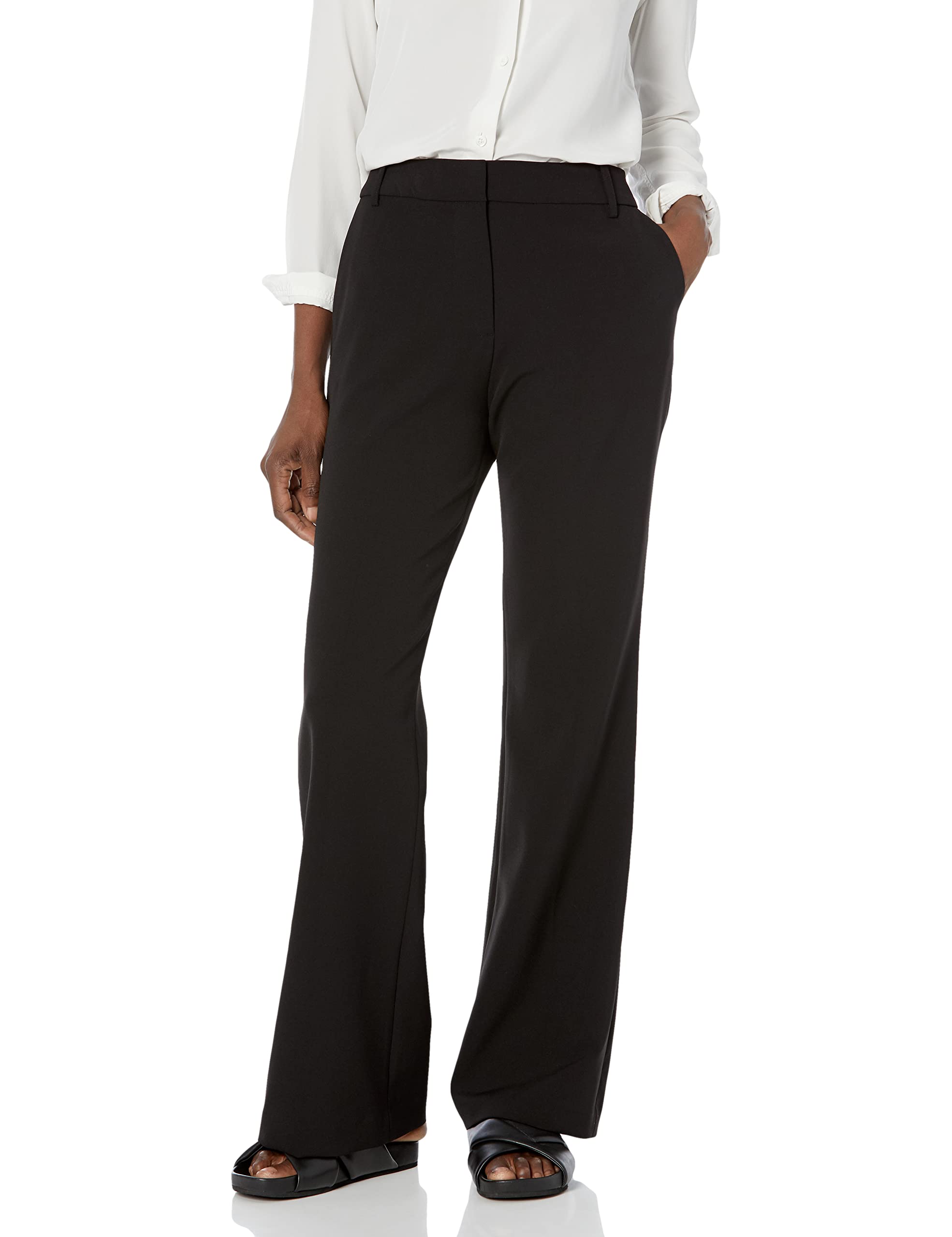 BCBGMAXAZRIA Women's Straight Leg Pants with Pockets - Comfortable & Stylish Office Wear for Business Casual & Professional Outfits