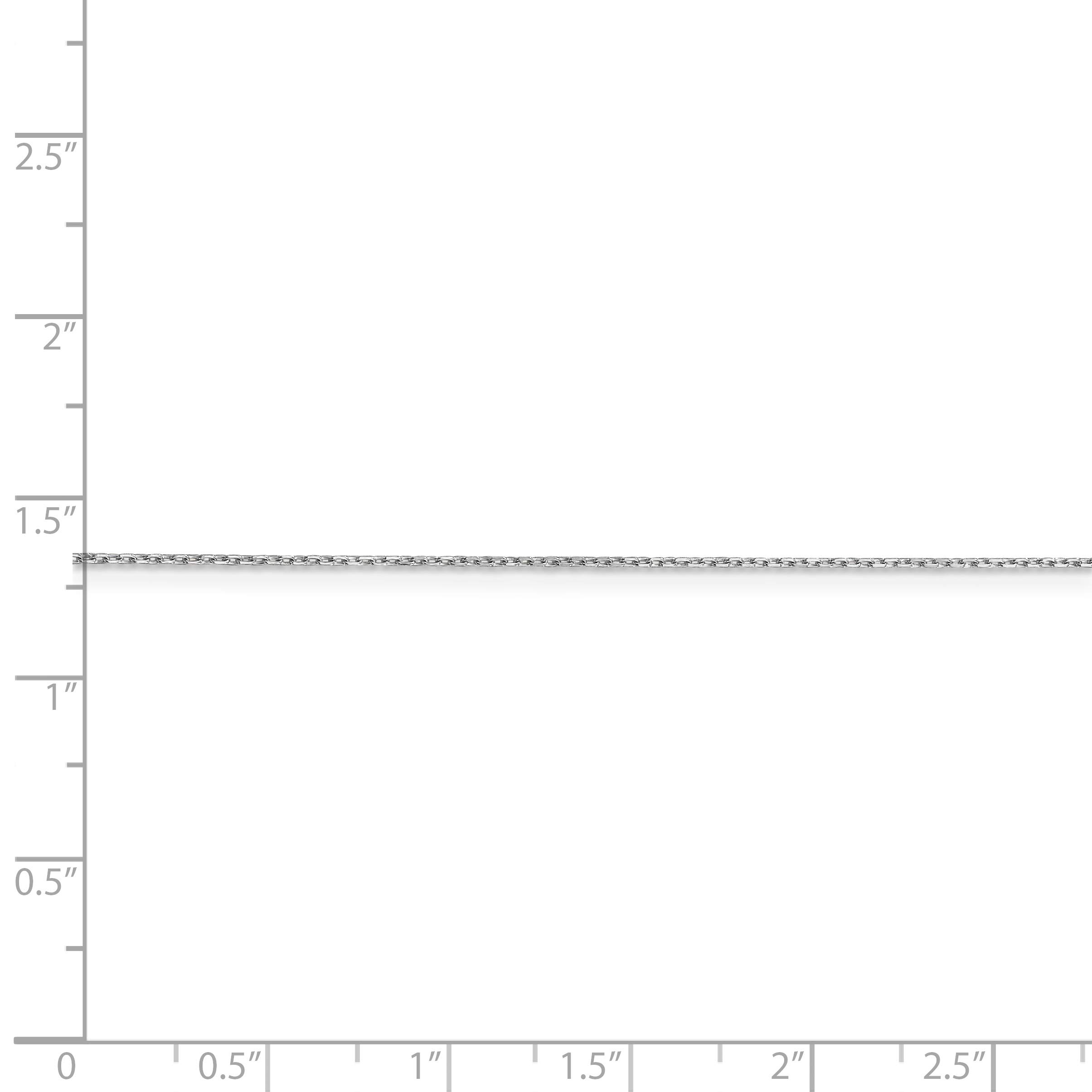 10K White Gold 18 Inch 0.8mm Diamond-Cut Cable Necklace Chain - Elegant Layering Piece for Everyday Wear & Special Occasions