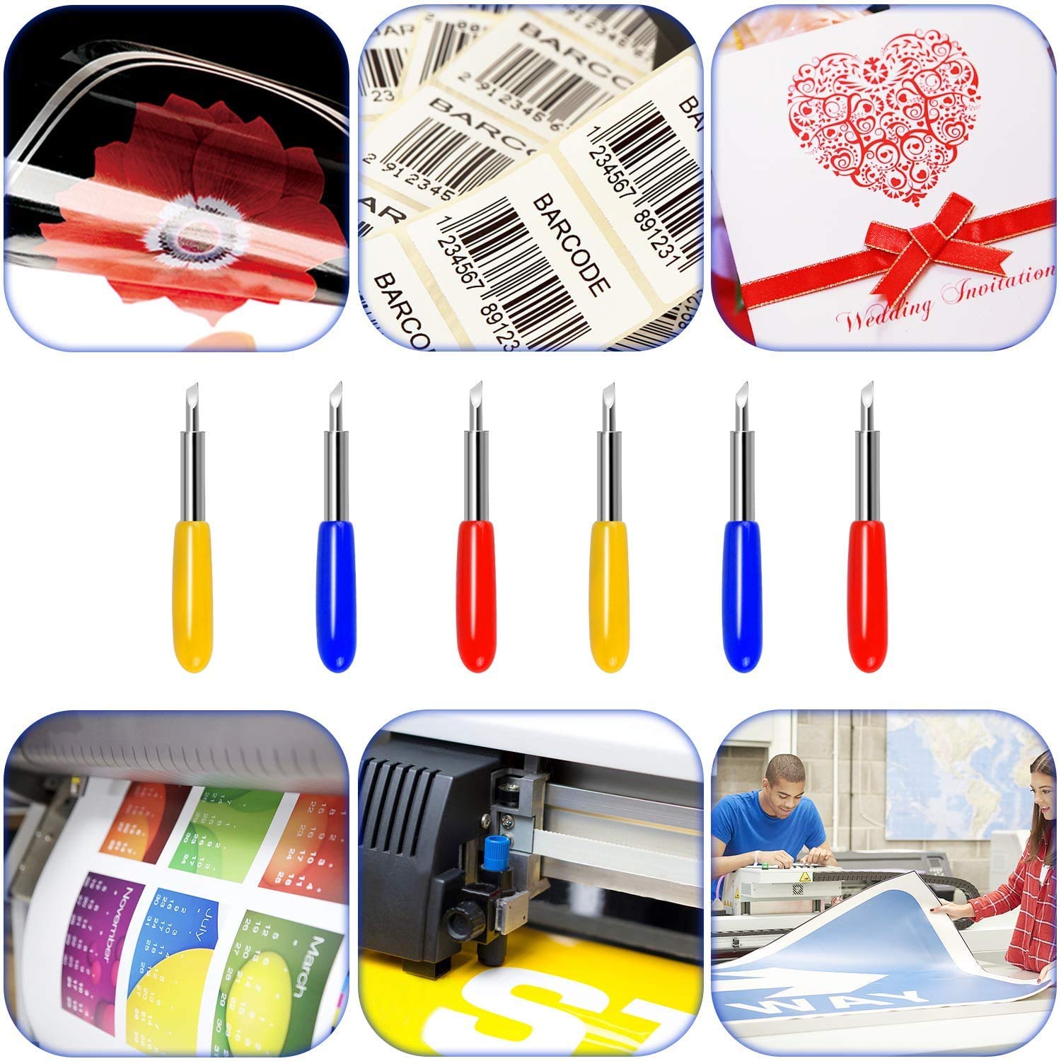30pcs Replacement Blades for Cricut Explore Air 1/2/3 & Maker 1/3 | Multi-Colored Premium Cutting Blades | Perfect for Vinyl, Cardstock, Fabric & DIY Craft Projects