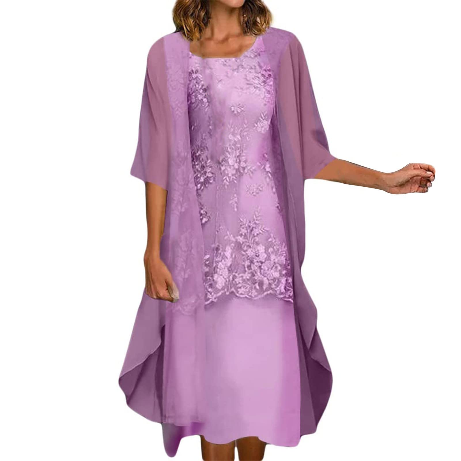 OVTICZA Women's Floral Print Maxi Dress - Irregular Hem, Half Sleeve Crewneck Summer Dress for Casual, Prom & Party Wear | Perfect for Beach Vacations, Date Nights & Outdoor Events