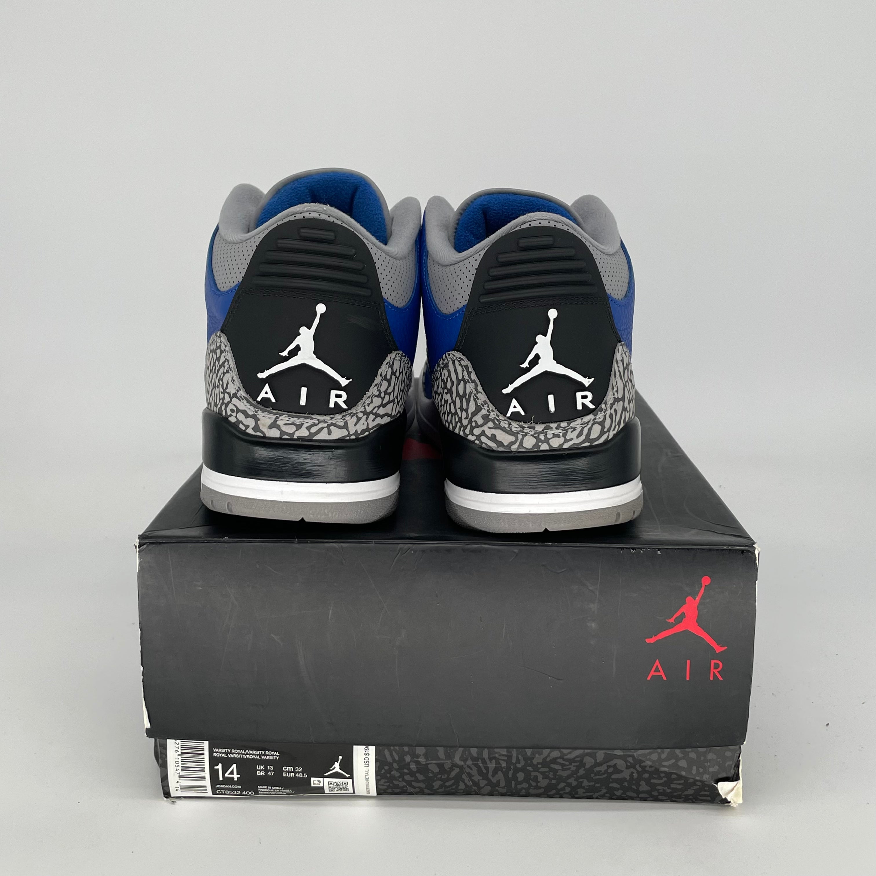 AIR JORDAN 3 VARSITY ROYAL CEMENT Men's Basketball Shoes - Size 14 (CT8532-400) | Retro Sneakers for Sports, Casual Wear & Sneaker Collection
