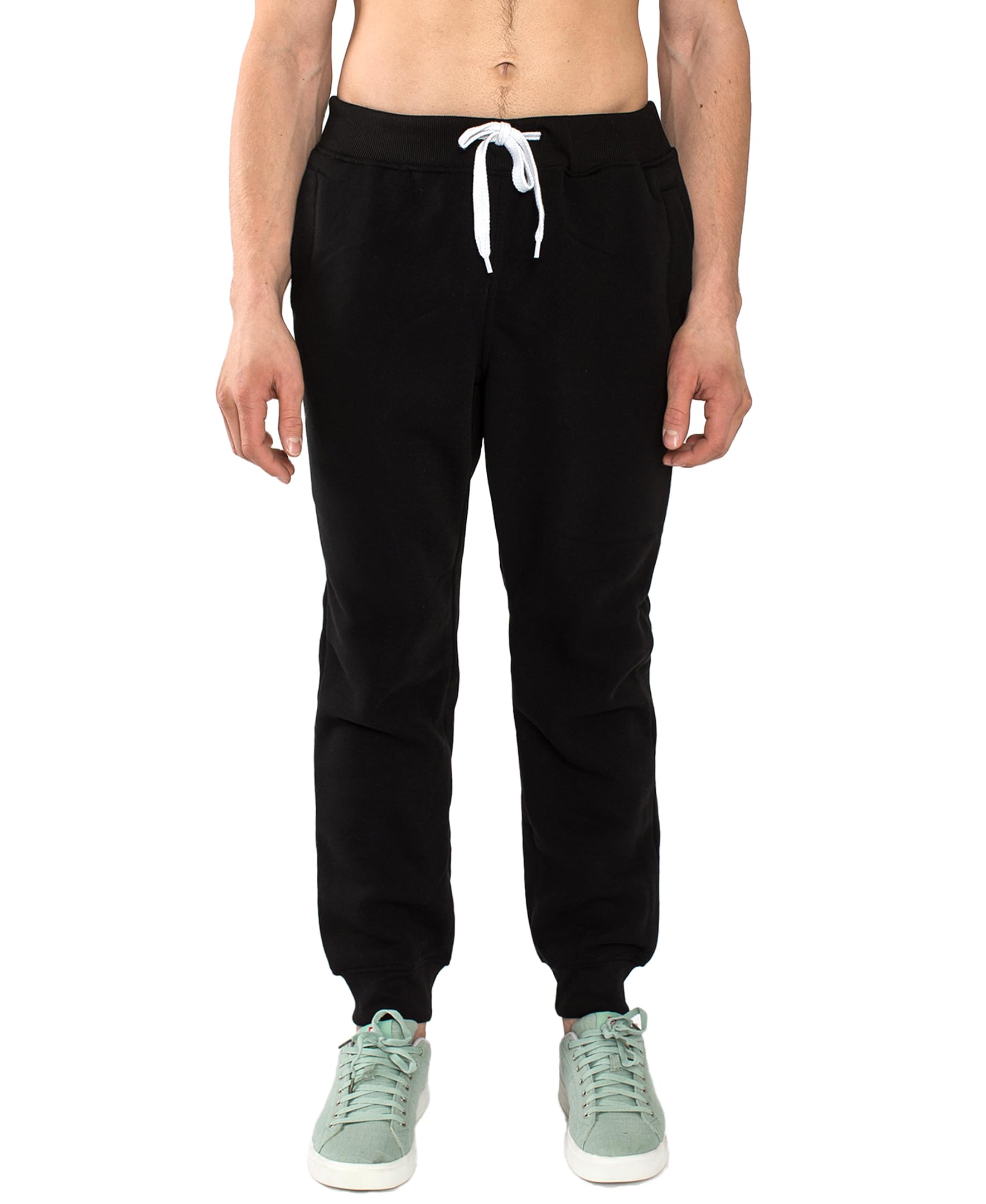 Southpole Men's Basic Active Fleece Jogger Pants - Comfortable Workout & Lounge Pants for Running, Gym, Travel - Regular & Big & Tall Sizes