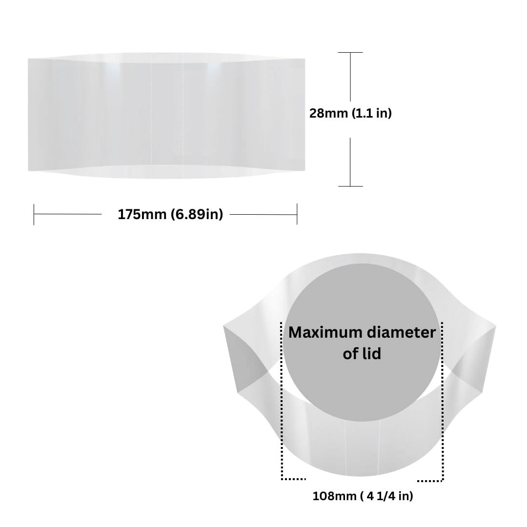 175x28mm Clear Perforated Shrink Bands for Glass/Plastic Jars & Large Containers (4