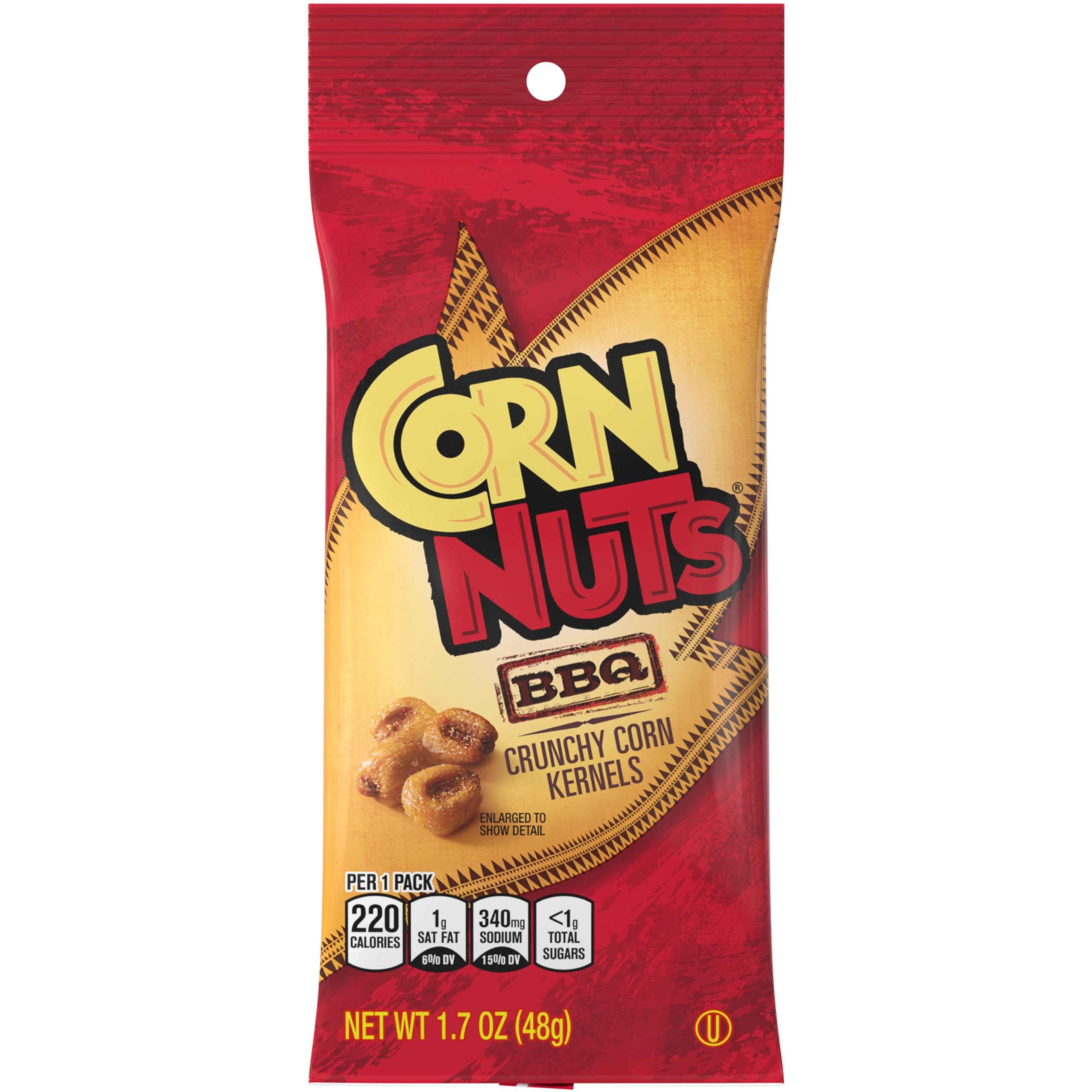 Crunchy BBQ Flavored Corn Nuts - 1.7oz Snack Packs (18 Count) | Gluten-Free Corn Kernel Snacks for Adults | Perfect for Road Trips, Movie Nights & Office Snacking