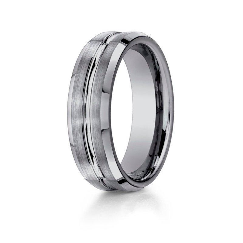 7mm Tungsten Wedding Band for Men - Durable Single Ridge Ring - Perfect for Engagements, Anniversaries & Everyday Wear