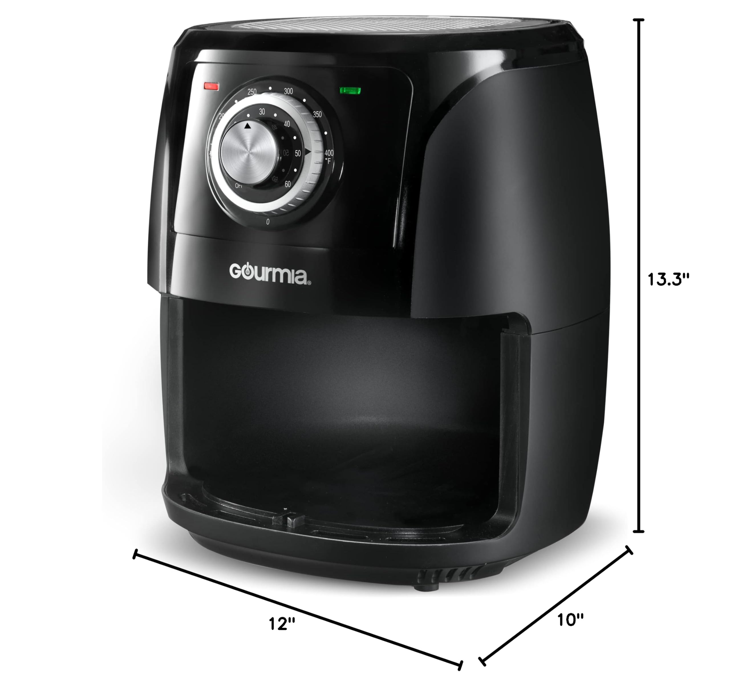 Gourmia GAF566 5-Quart Air Fryer - Oil Free Healthy Cooking - Classic Knob Controls - Nonstick Easy Clean Basket - Includes Recipe Book - Perfect for Family Meals, Snacks & Quick Healthy Meals