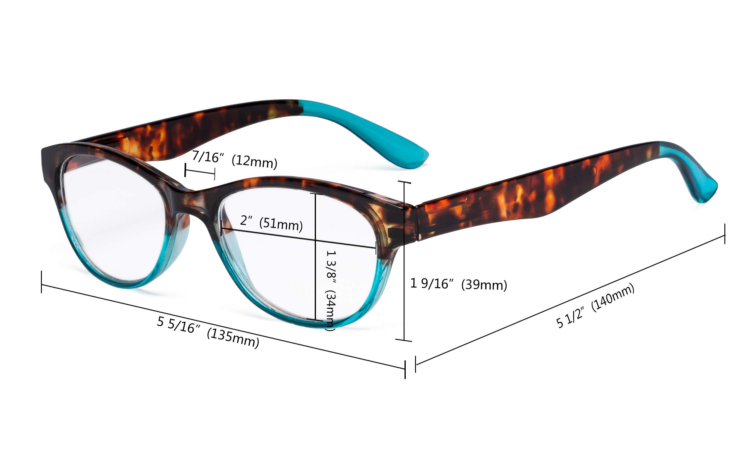 Eyekepper Reading Glasses Set of 3 - Spring Hinge Readers for Women, Cat-Eye Glasses for Reading - Perfect for Office, Home & Travel Use