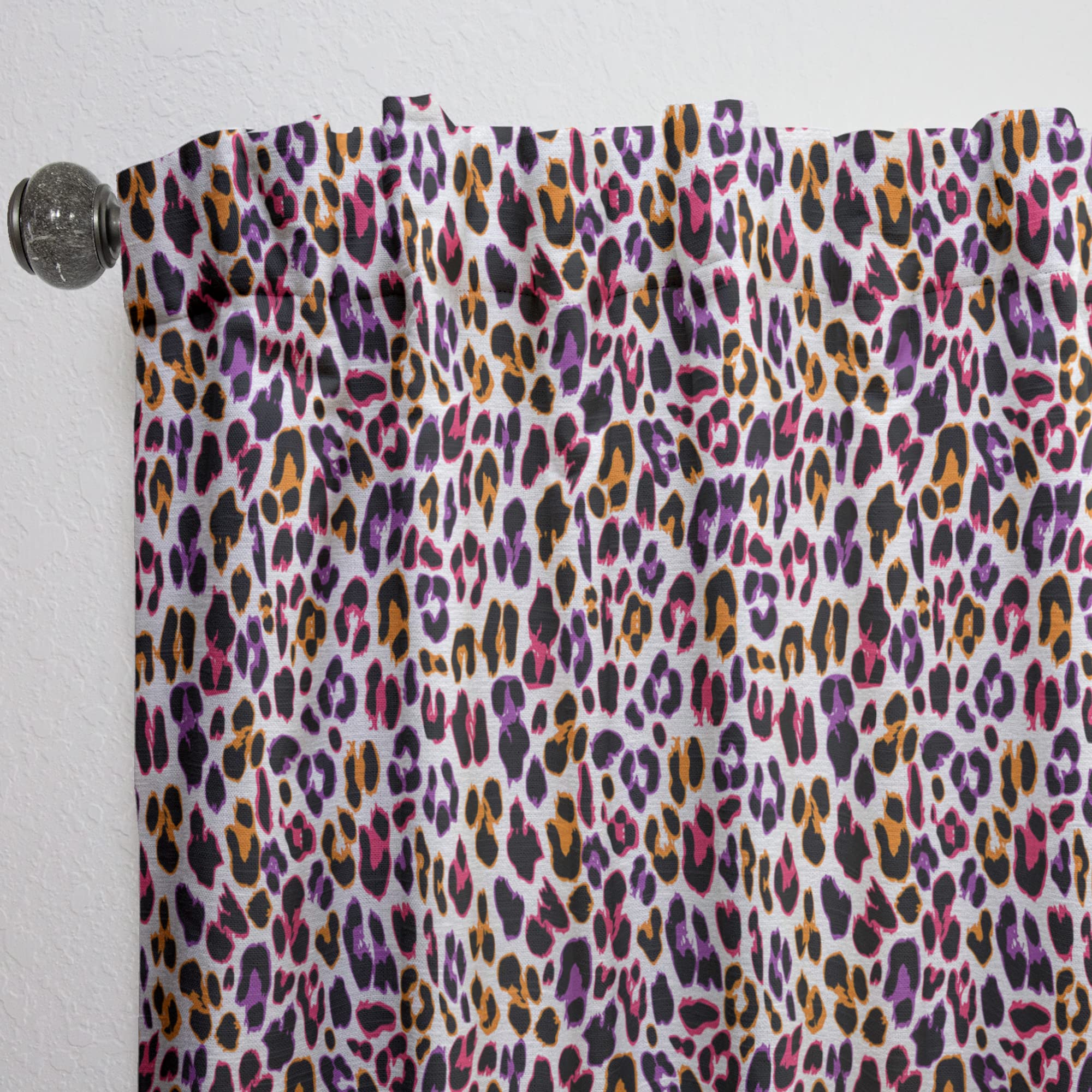 DesignQ Leopard Print Thermal Insulated Curtains - 52x84 Single Panel for Bedroom & Living Room - Safari Style Blackout Drapes for Energy Efficiency & Privacy