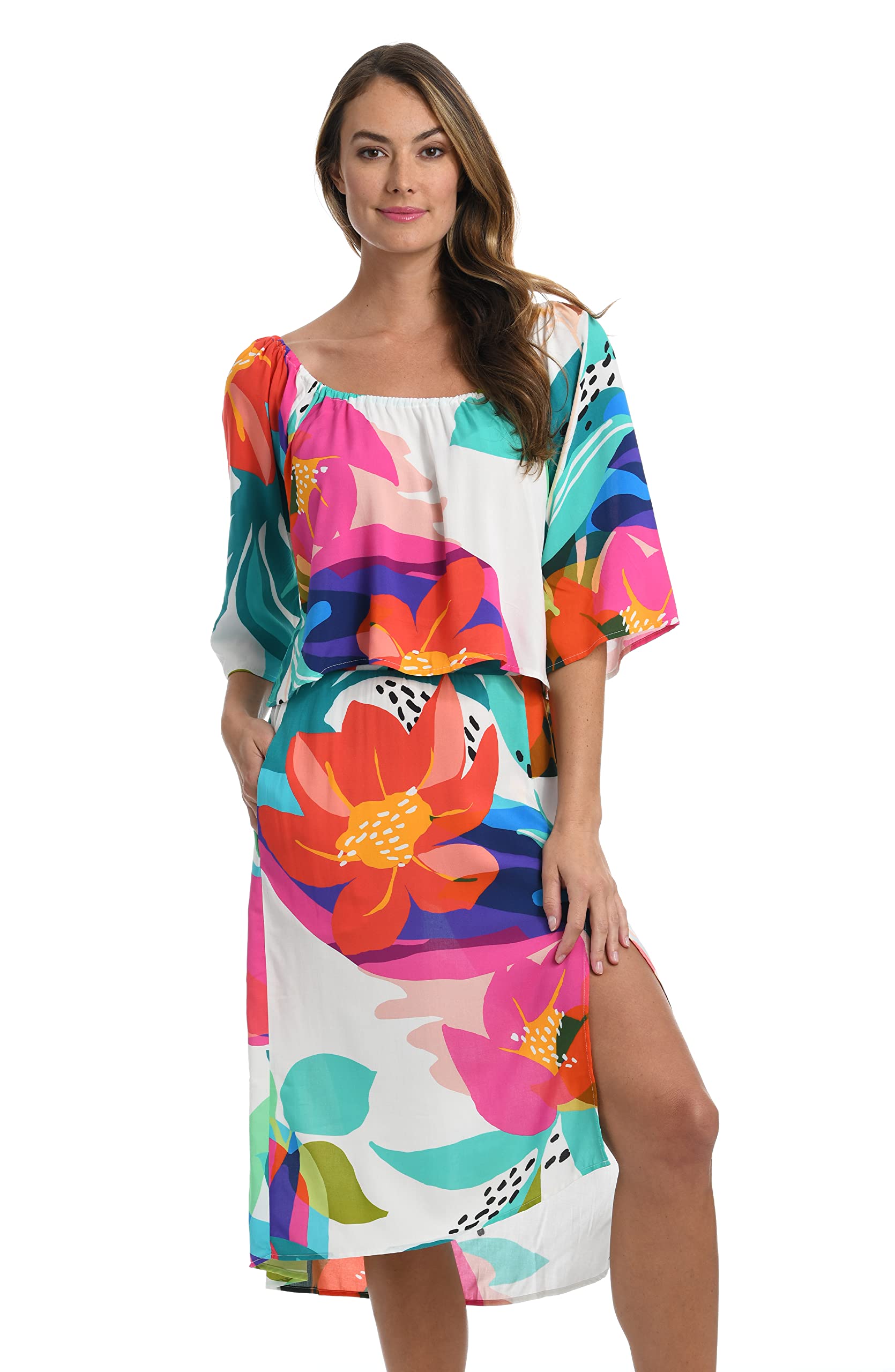 Bell Sleeve Swimsuit Cover Up - Flowy Beach Dress for Women, Summer Swimwear Wrap, Boho Chic Poolside Outfit - Perfect for Beach Vacations, Resort Wear & Pool Parties