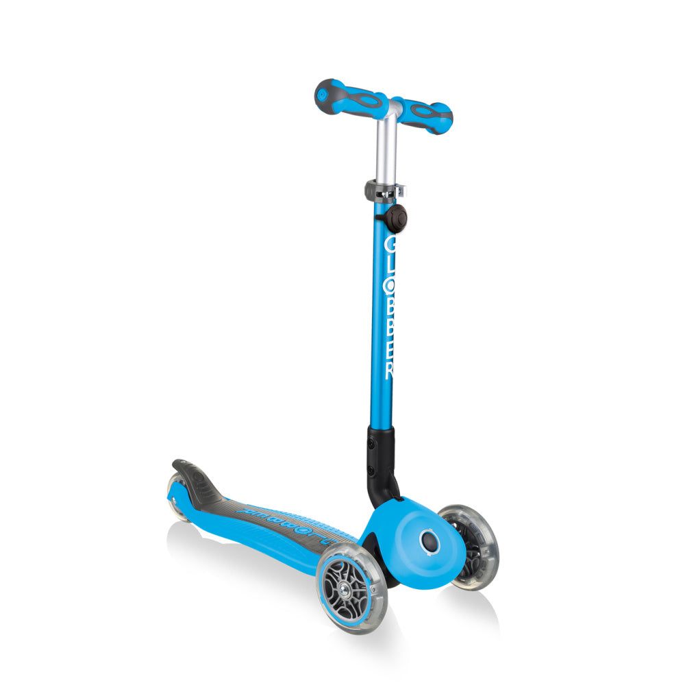 Globber Go Up Deluxe Scooter for Kids - Adjustable Height 3 Wheel Kick Scooter with LED Wheels - Perfect for Outdoor Play, Commuting & Neighborhood Rides