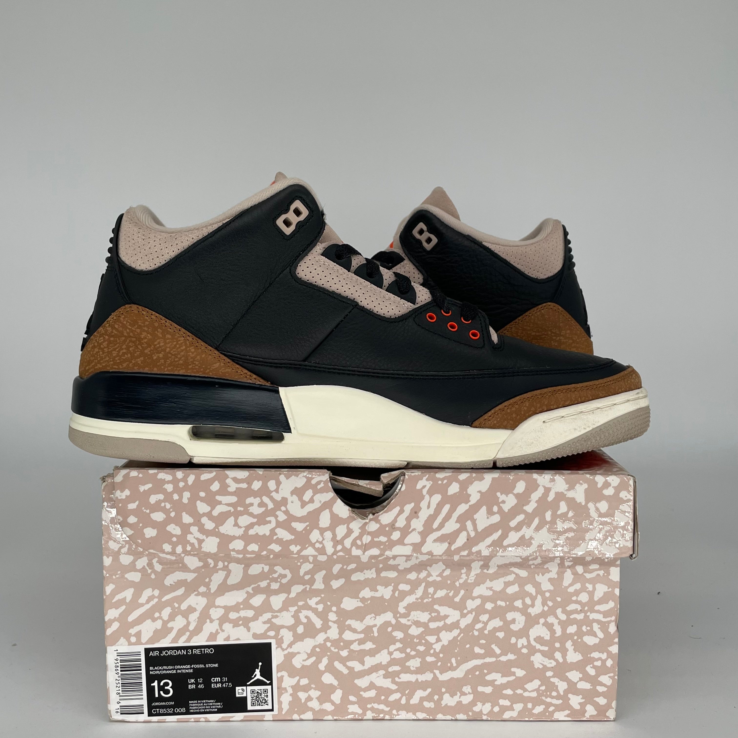 AIR JORDAN 3 DESERT ELEPHANT Men's Basketball Shoes Size 13 (CT8532-008) - Retro Sneakers for Streetwear & Casual Outfits