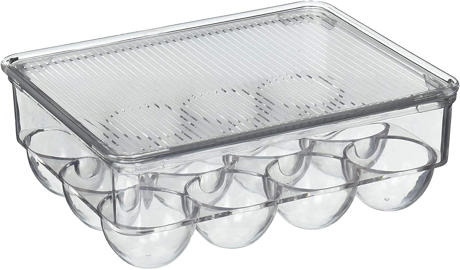 Kepzell Clear Refrigerator Egg Storage Container - Holds 12 Eggs | Durable Plastic Egg Tray for Kitchen Organization | Perfect for Fridge, Pantry & Farm Fresh Eggs