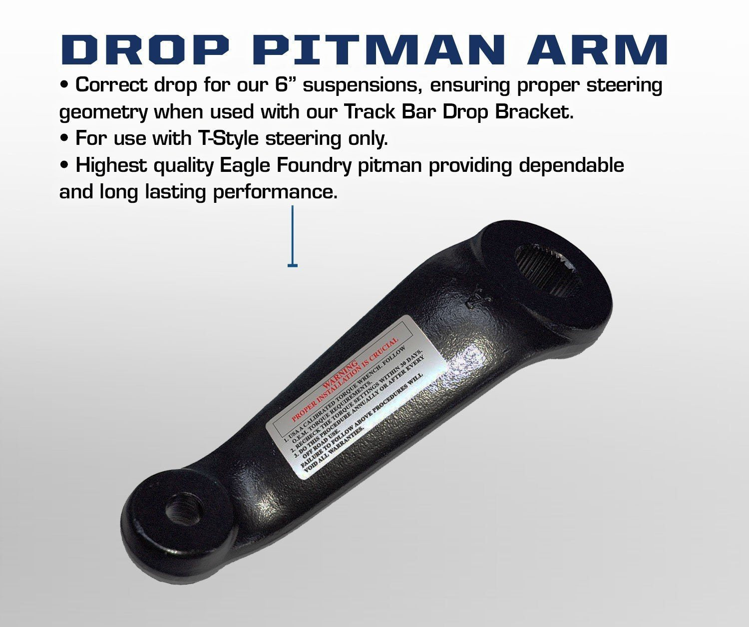 2003-2012 Dodge Ram 2500/3500 Heavy Duty Drop Pitman Arm - Replacement Steering Component for Off-Road & Lifted Trucks - Improves Handling & Suspension Performance