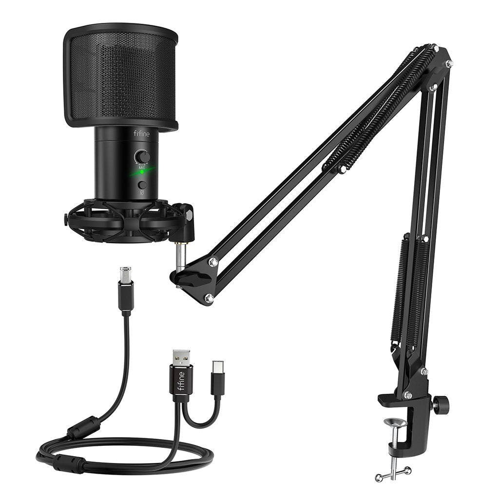 Fifine T683 USB C Microphone - Professional Cardioid Condenser Mic for Podcasting, Streaming, Gaming & Recording - Plug & Play USB-C Connectivity for PC, Mac & Laptop - Perfect for Home Studio, YouTube & Voiceovers