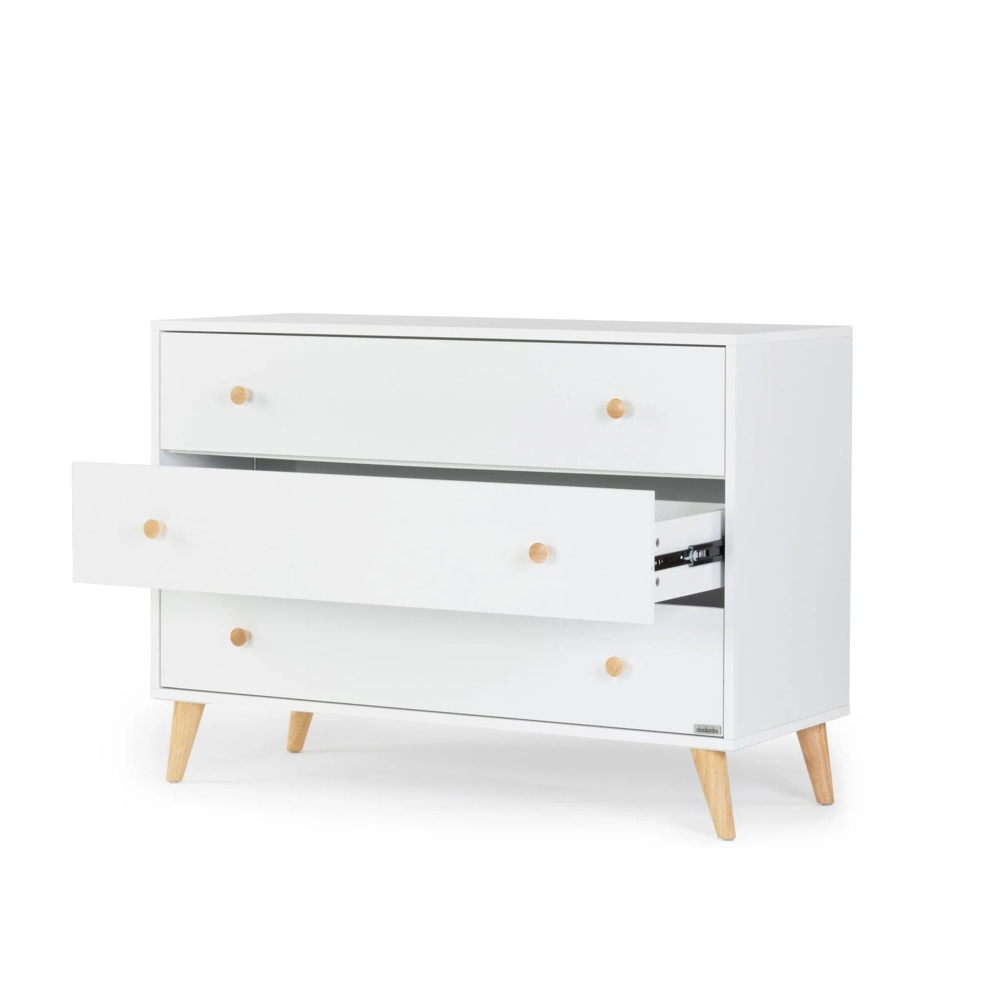 Dadada Austin 3-Drawer Dresser - Modern Wooden Chest of Drawers for Bedroom & Nursery Organization - Perfect for Clothes, Toys, and Home Storage